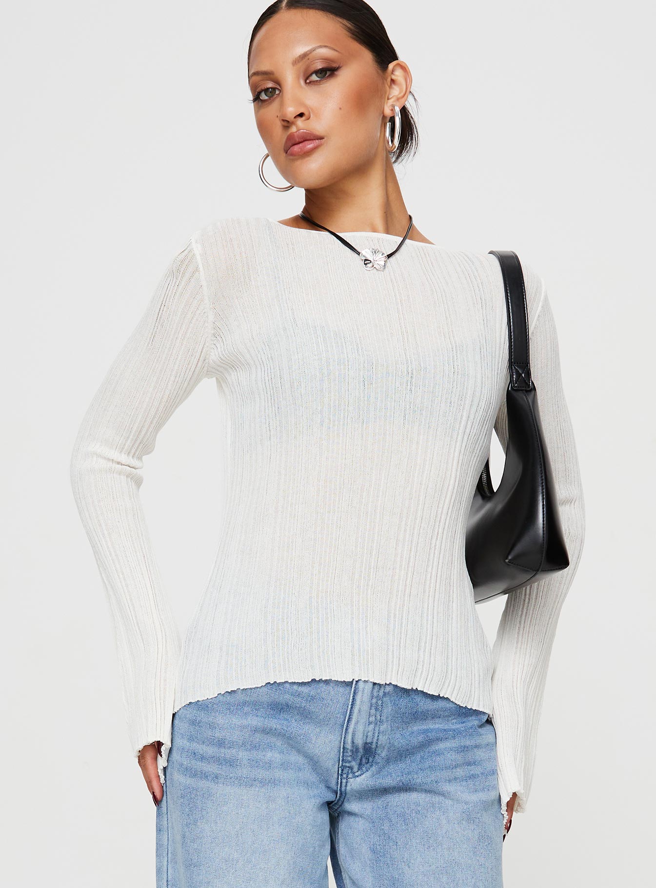 Wexley Long Sleeve Top White