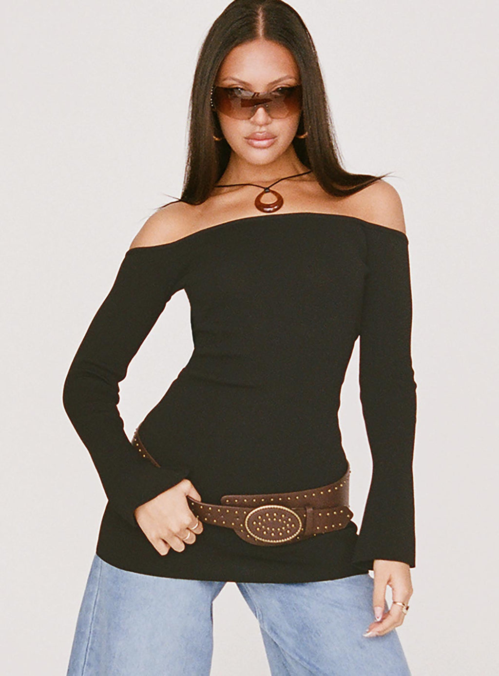 Parisa Long Sleeve Mini Dress Black Tall