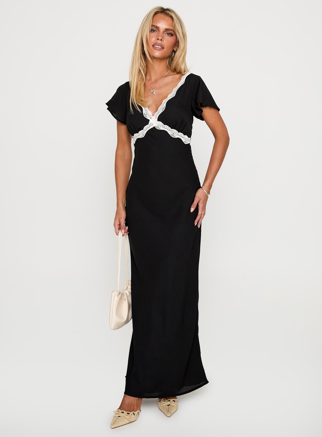Barbarita Lace Maxi Dress Black