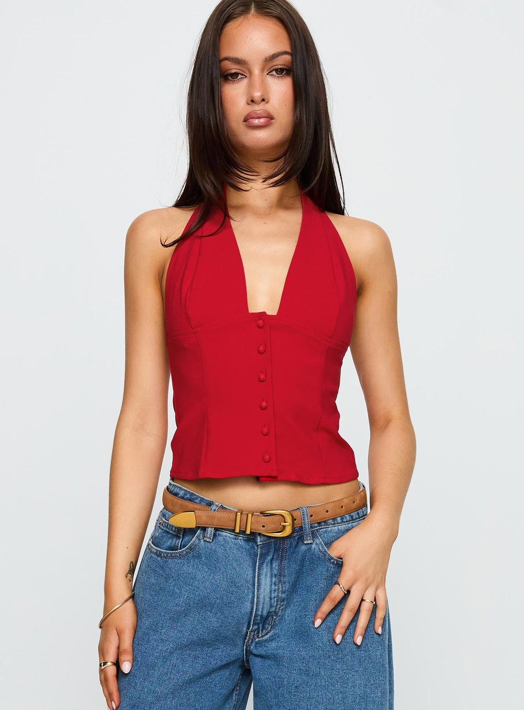 Serefina Halter Top Red