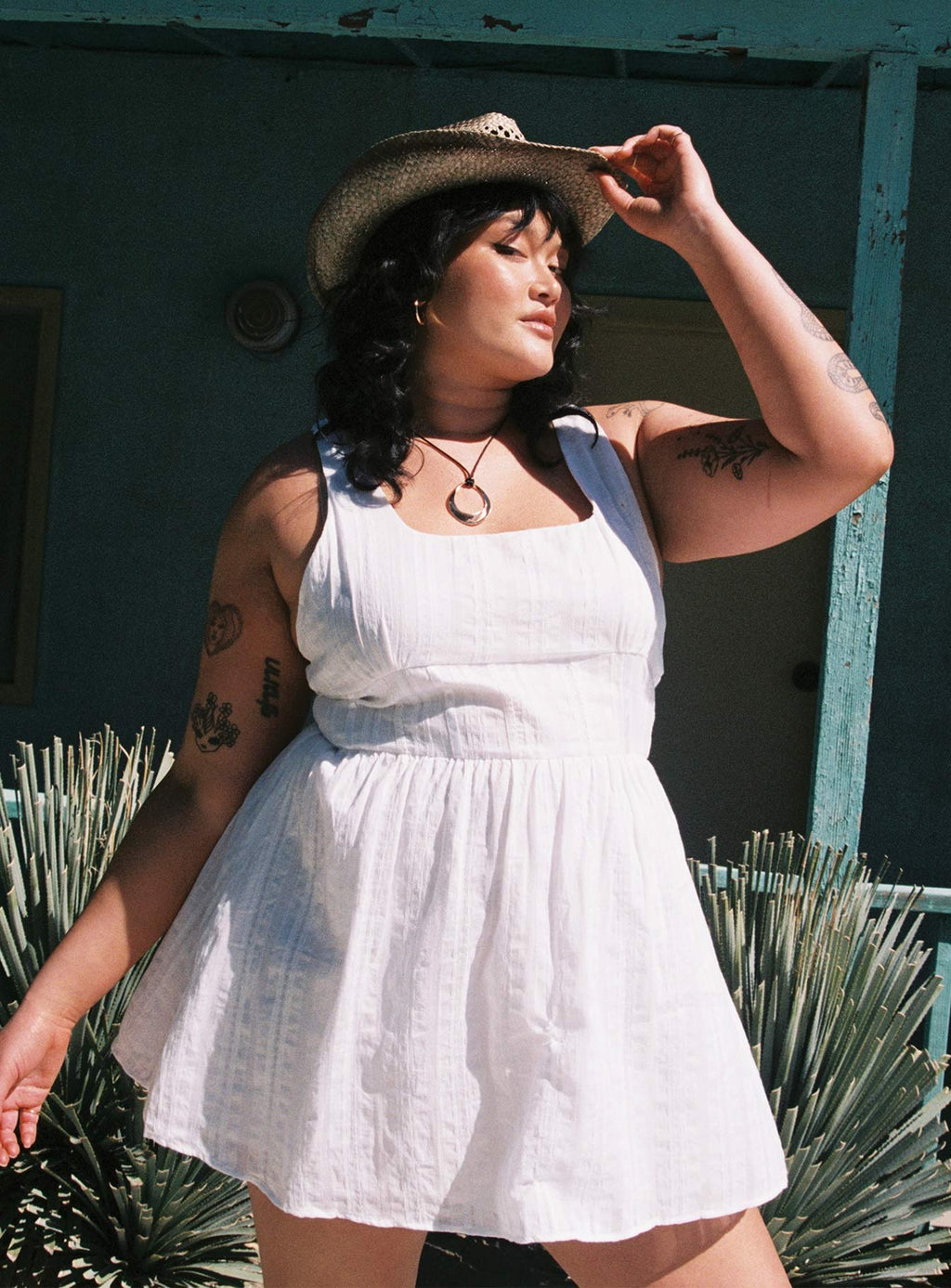 Lorinda Mini Dress White Curve