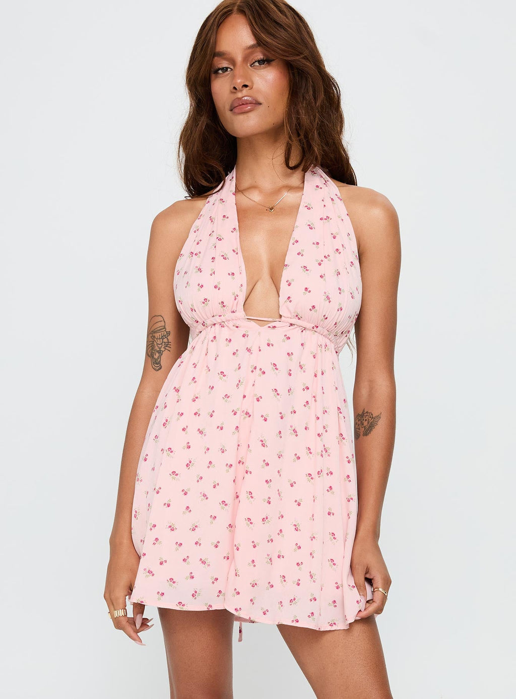 Saddler Mini Dress Pink Floral