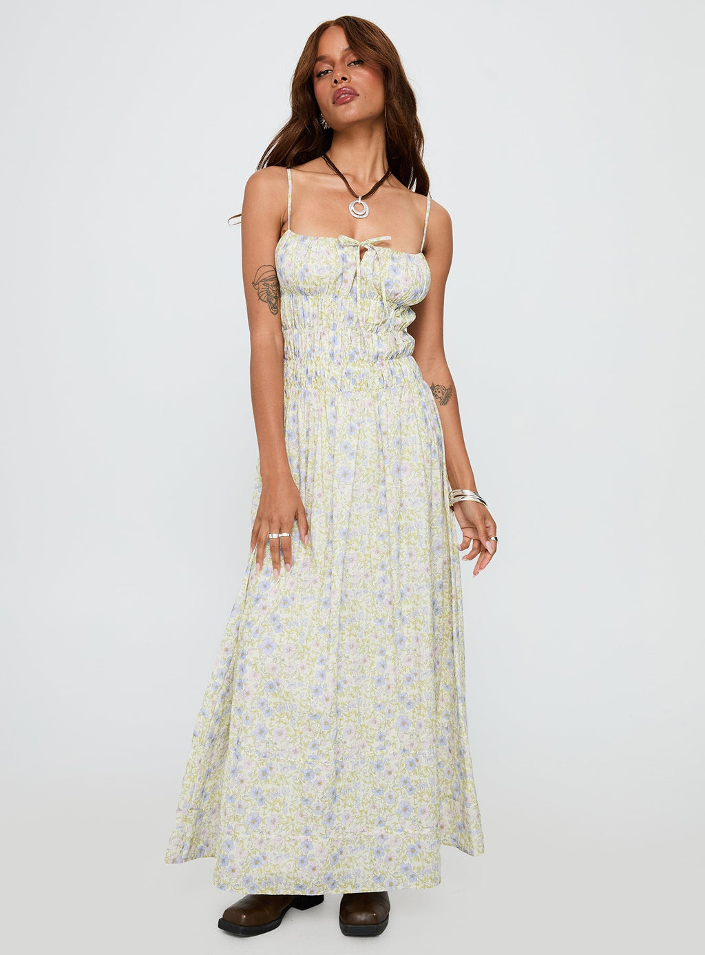 Loralei Shirred Maxi Dress Floral