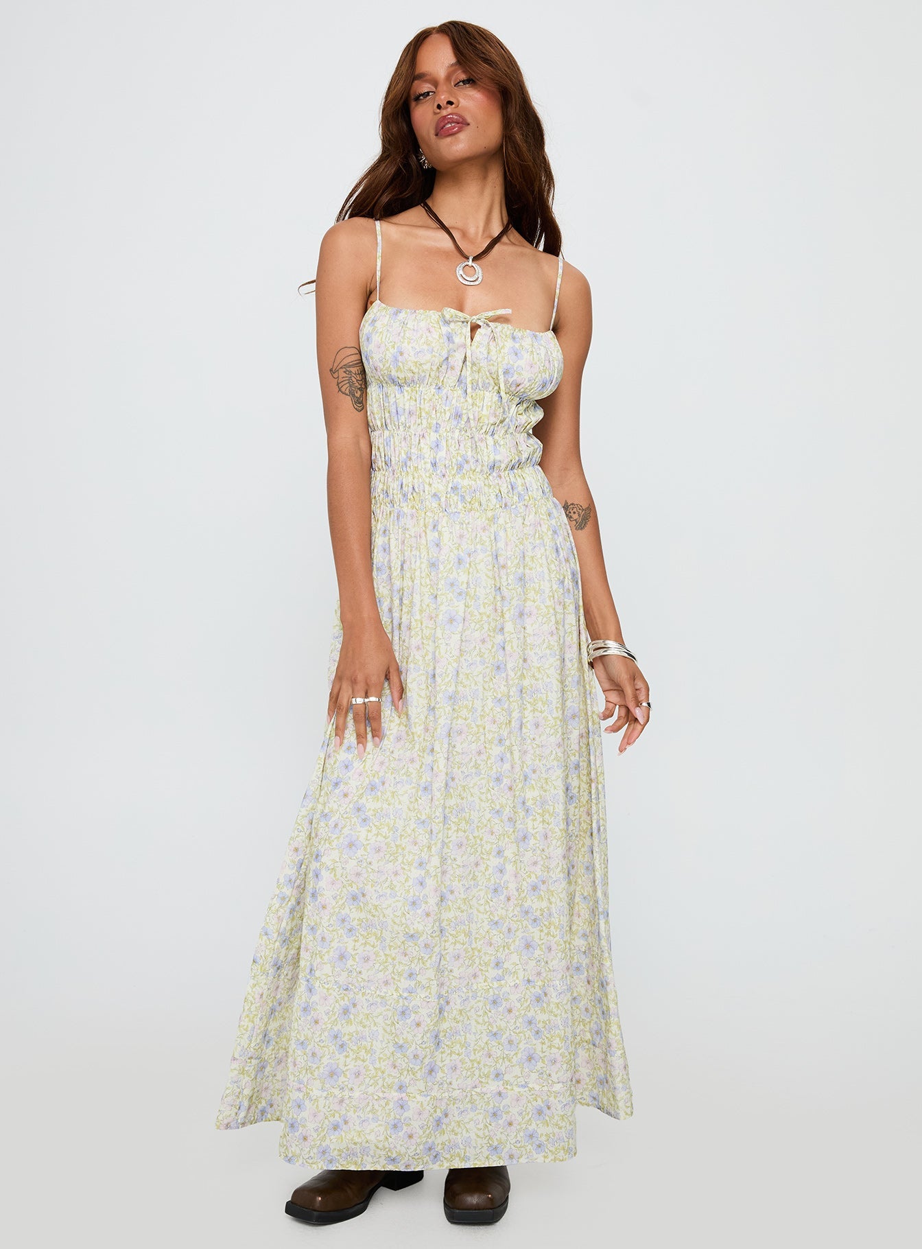 Loralei Shirred Maxi Dress Floral