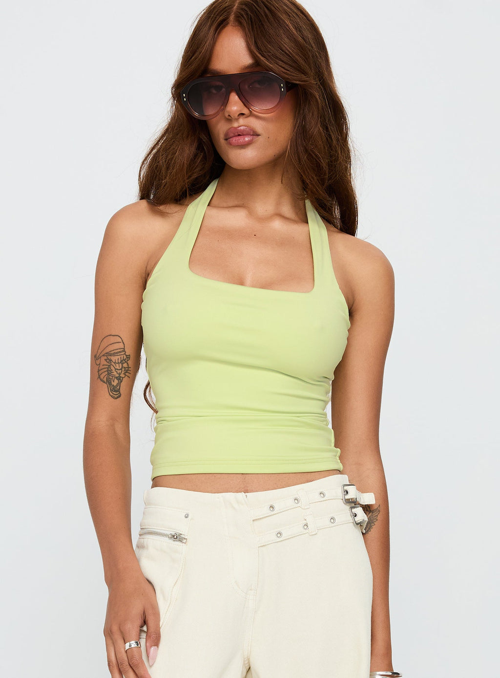 Assumptions Halter Top Sage