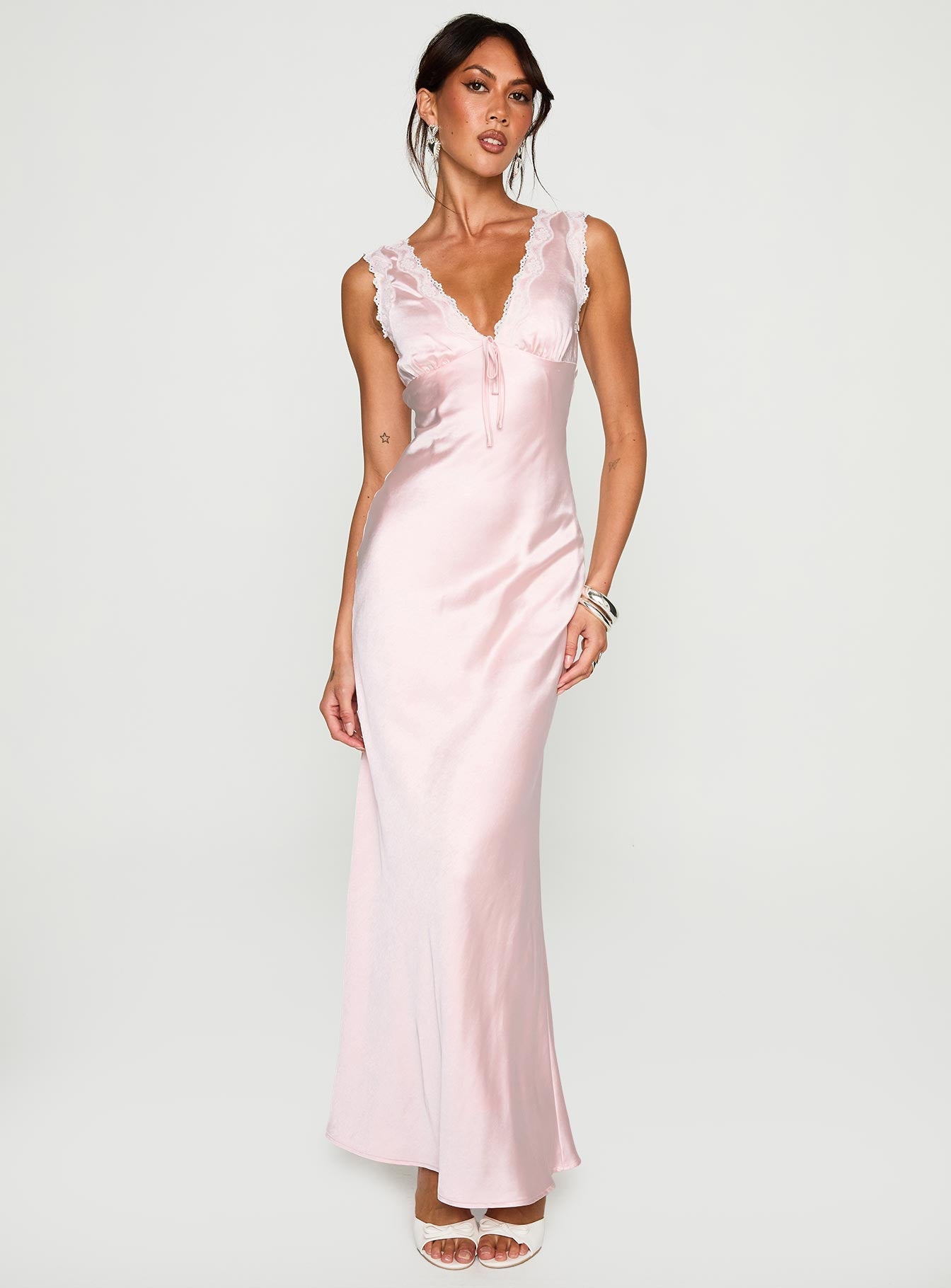 Liliya Lace Maxi Dress Pink