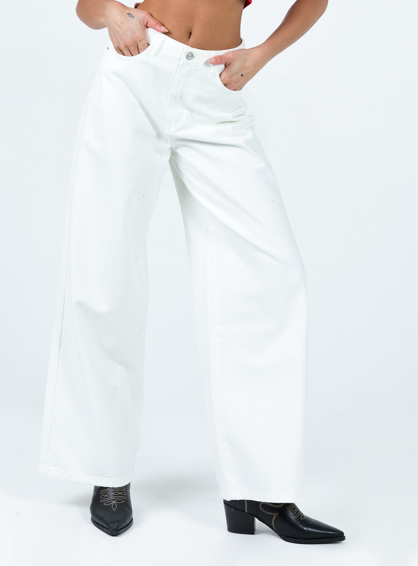 Patridge Wide Leg Jeans White