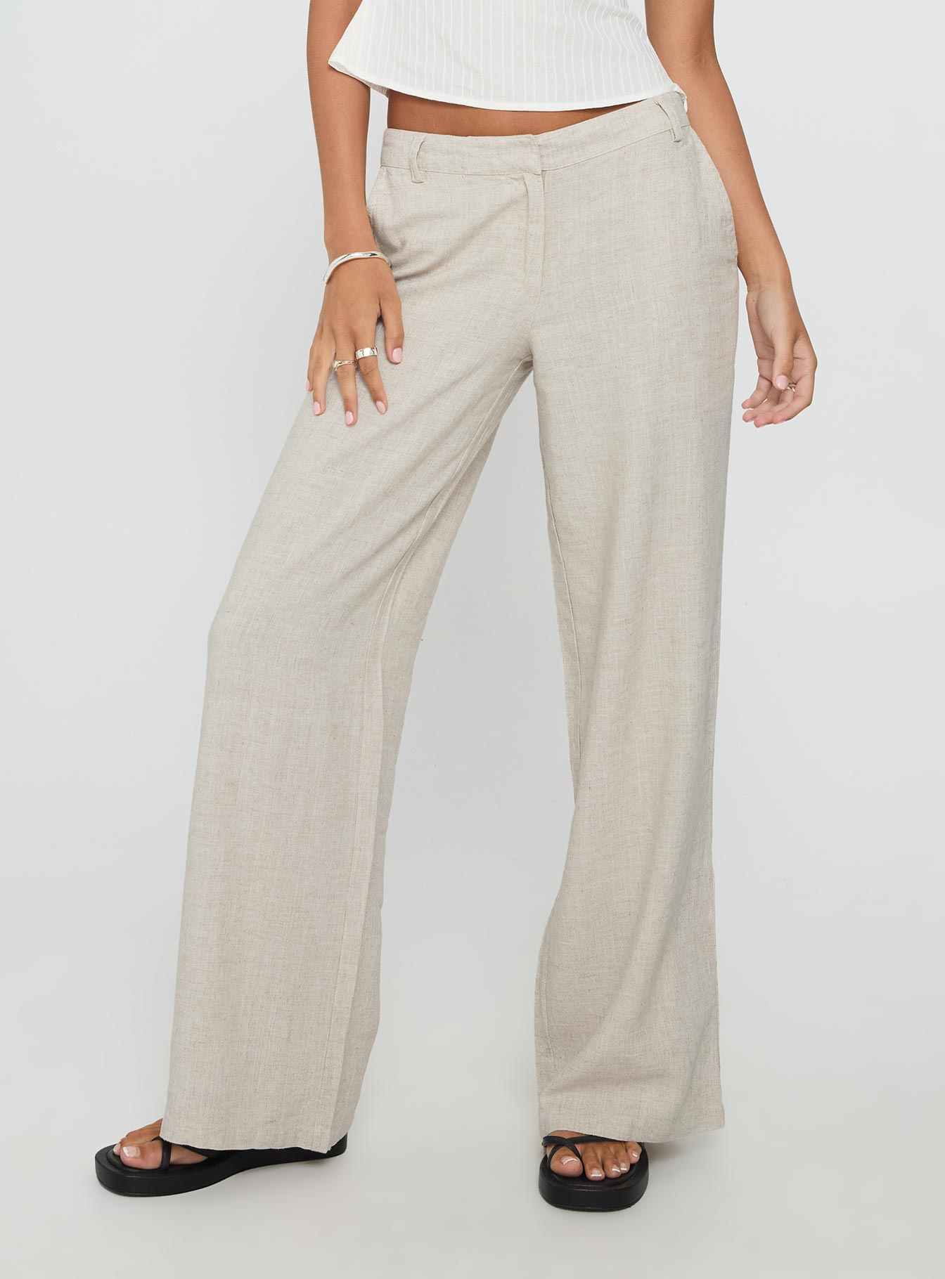 Syrena Tailored Wide Leg Pant Natural