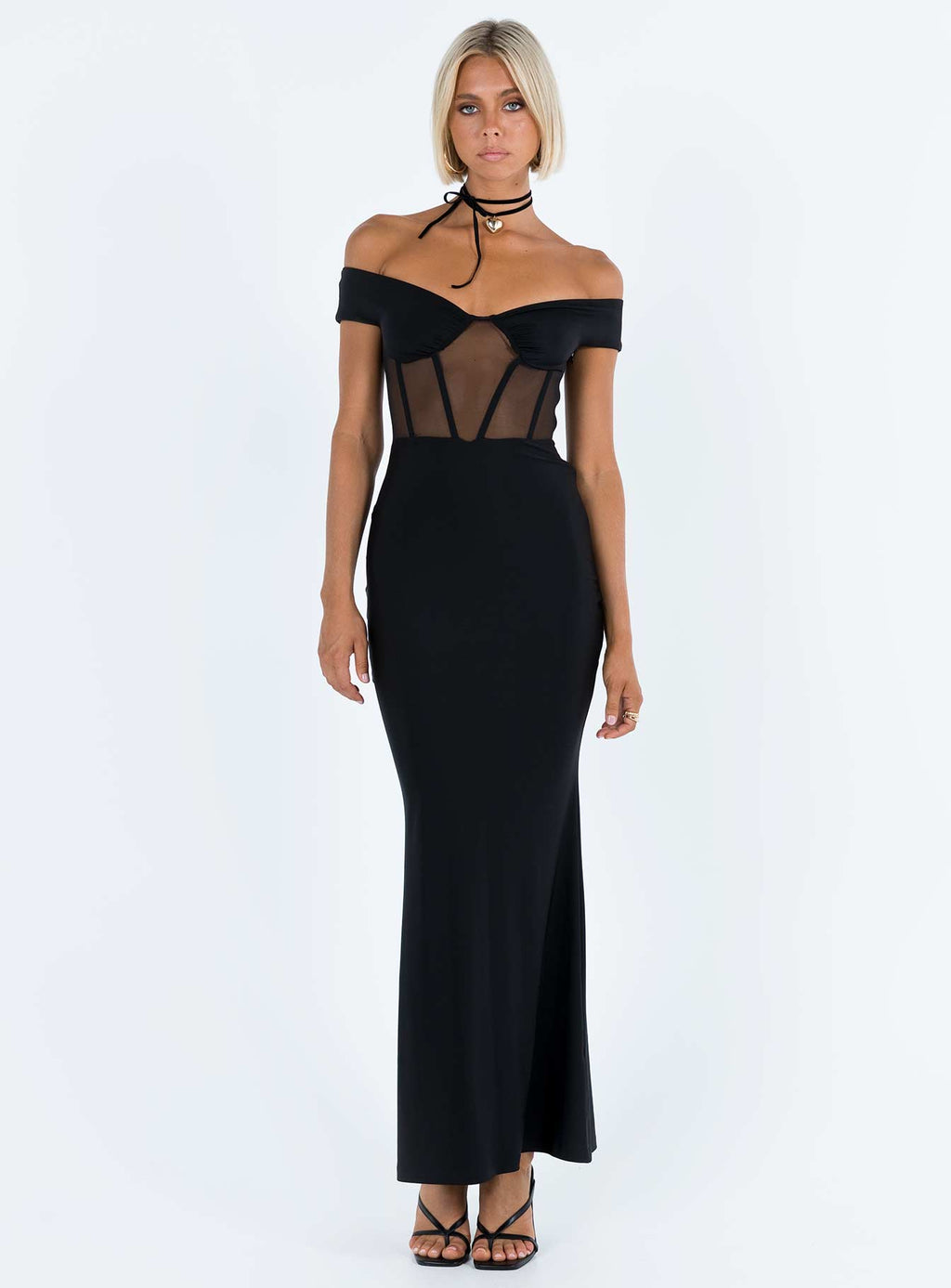 Cassady Off The Shoulder Maxi Dress Black