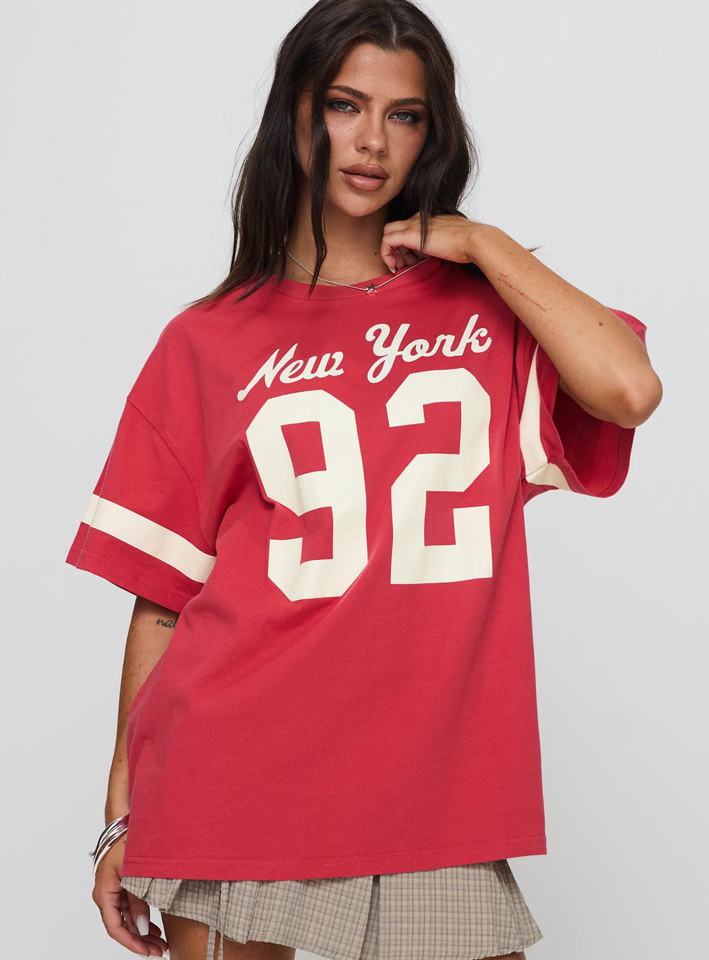 New York 95 Oversized Tee Red