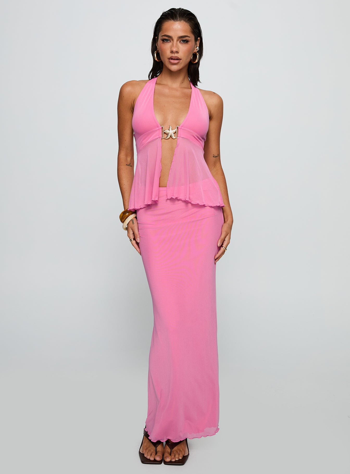 De Angelo Maxi Skirt Pink