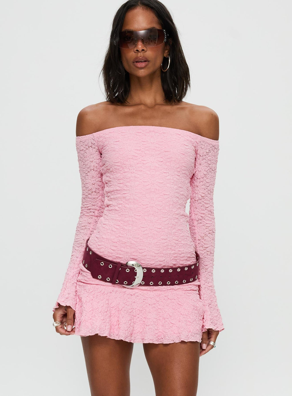 Vancesca Long Sleeve Mini Dress Pink