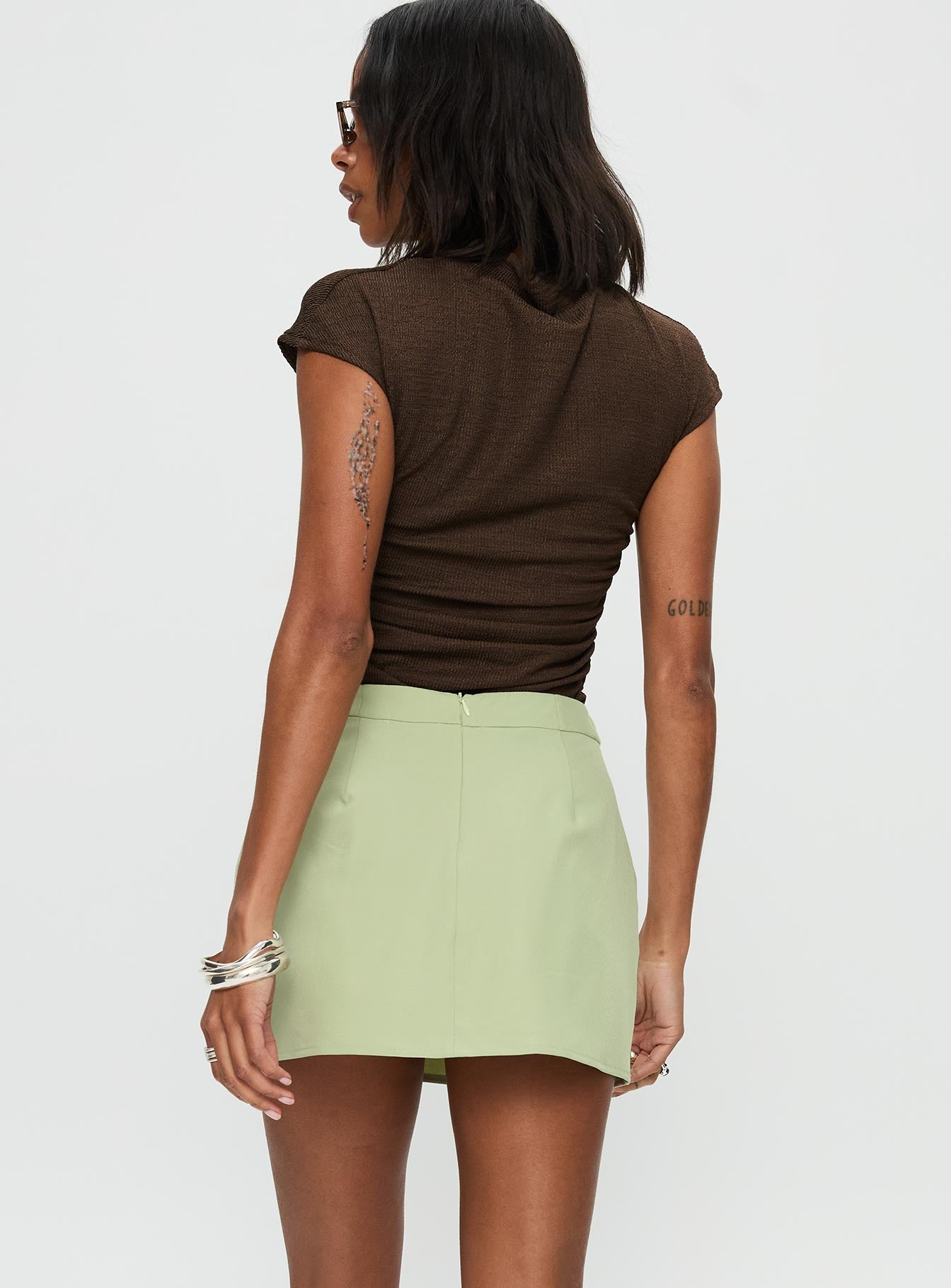 Hosier Twill Mini Skirt Green