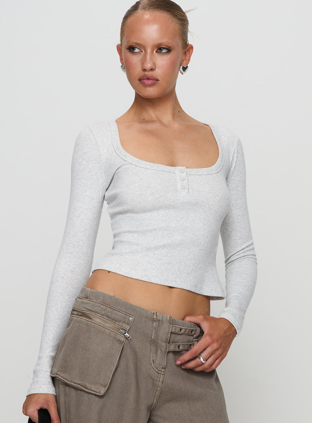 Daphine Long Sleeve Top Grey