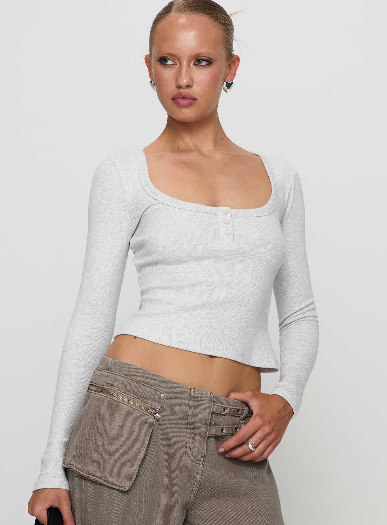 Daphine Long Sleeve Top Grey