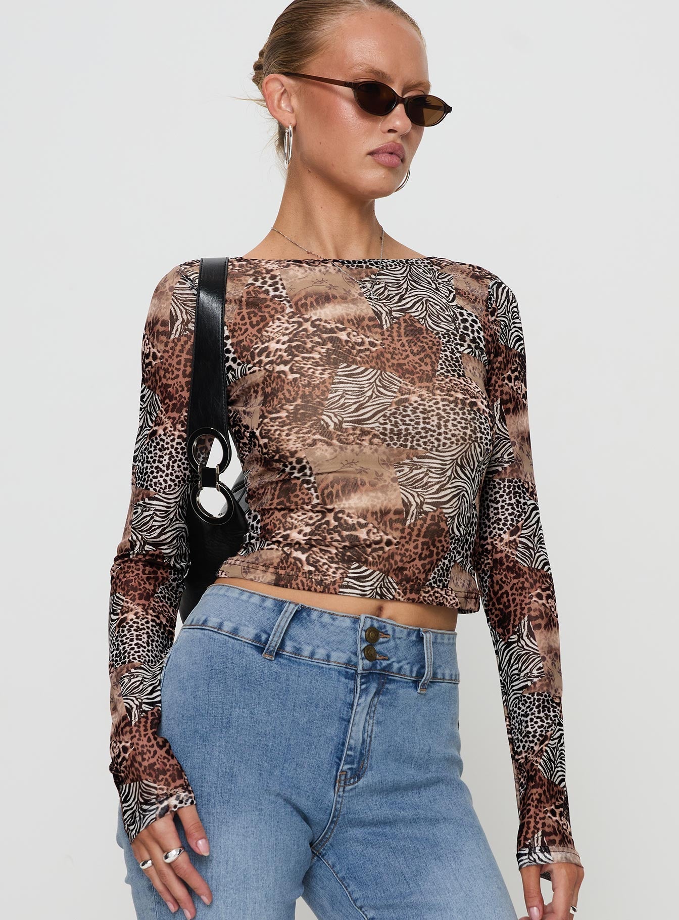Tied In Long Sleeve Top Leopard