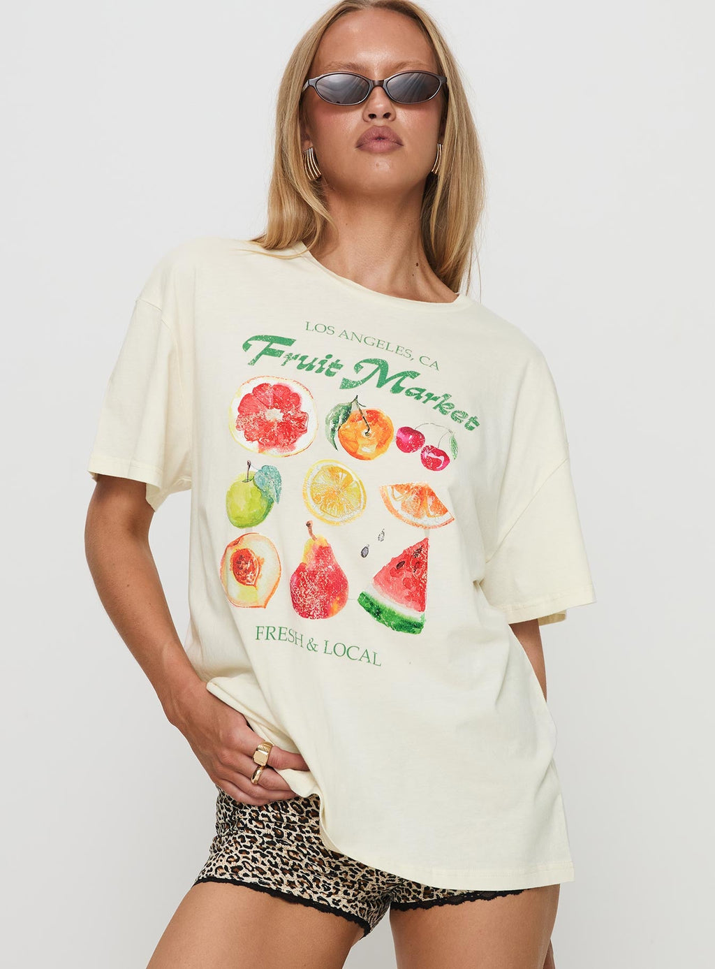 Fruit Market Oversized Tee White