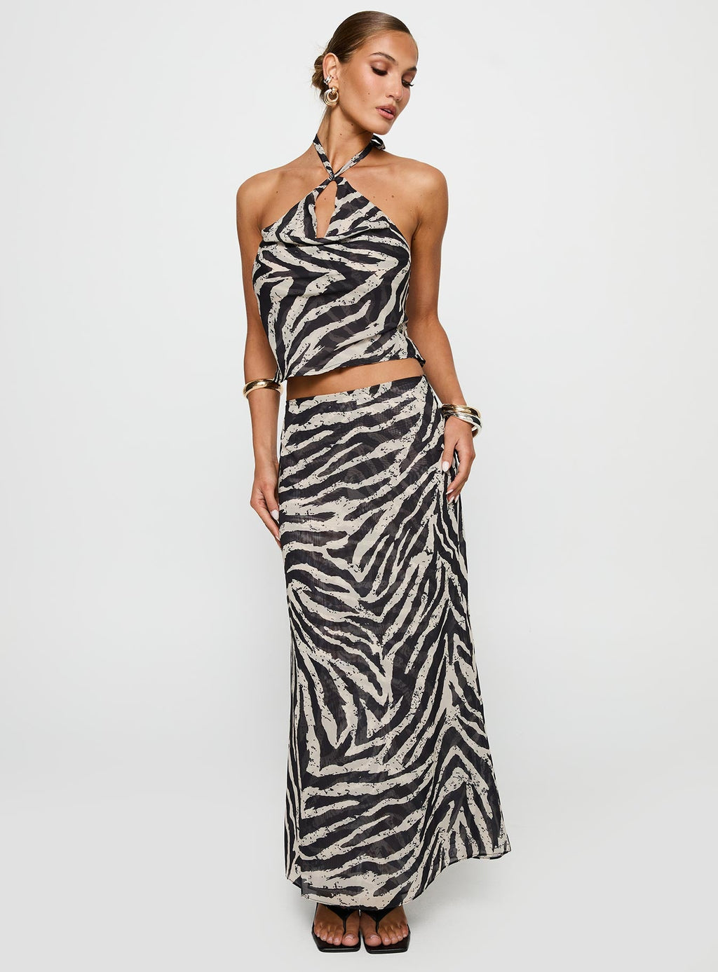 Eleganza Maxi Skirt Zebra