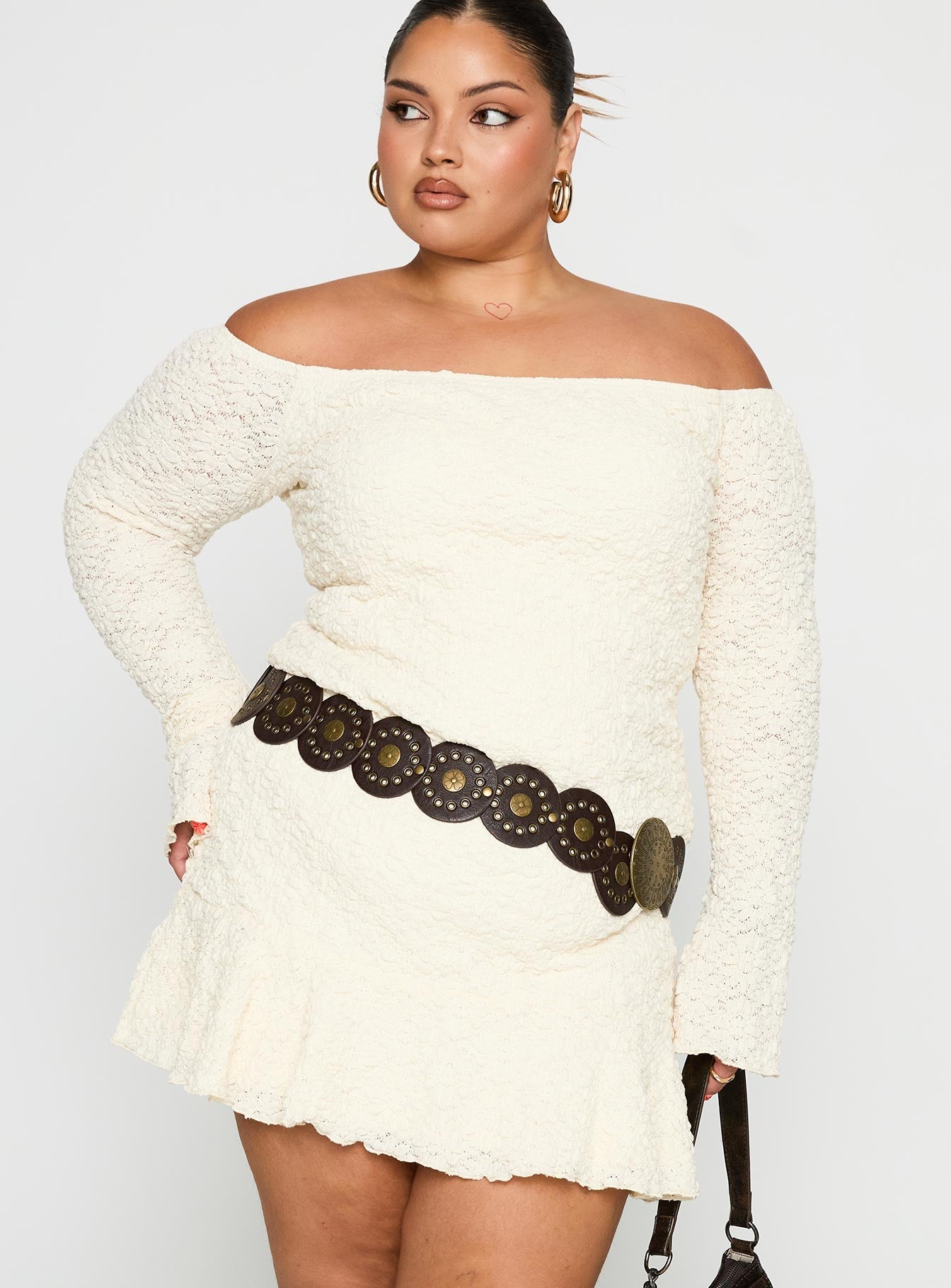 Vancesca Strapless Mini Dress Cream Curve