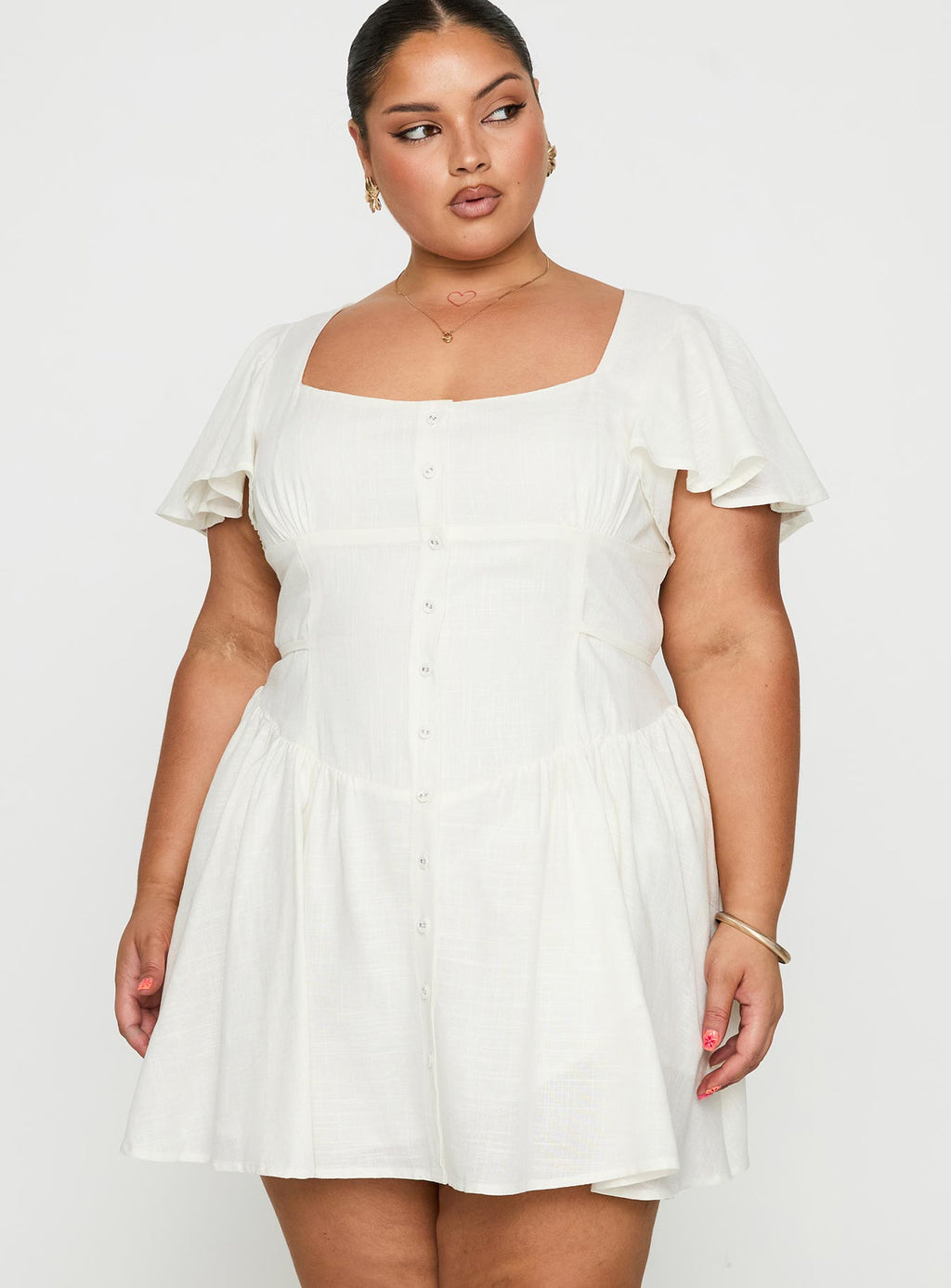 Forever More Mini Dress White Curve