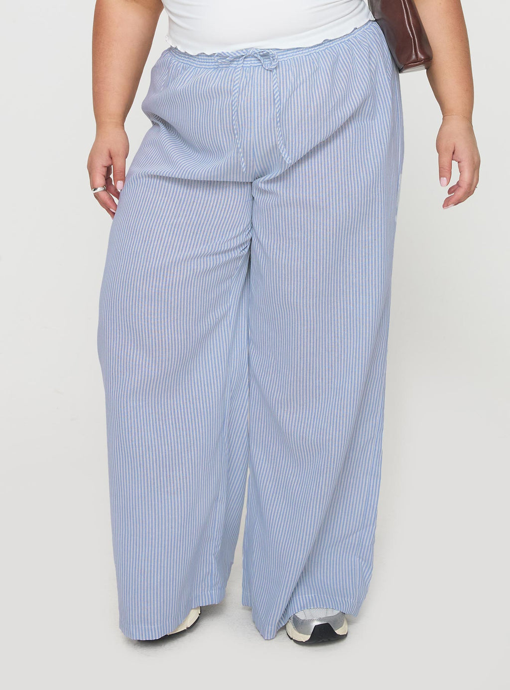 Holiday Tie Front Pant Blue / White Stripe Curve