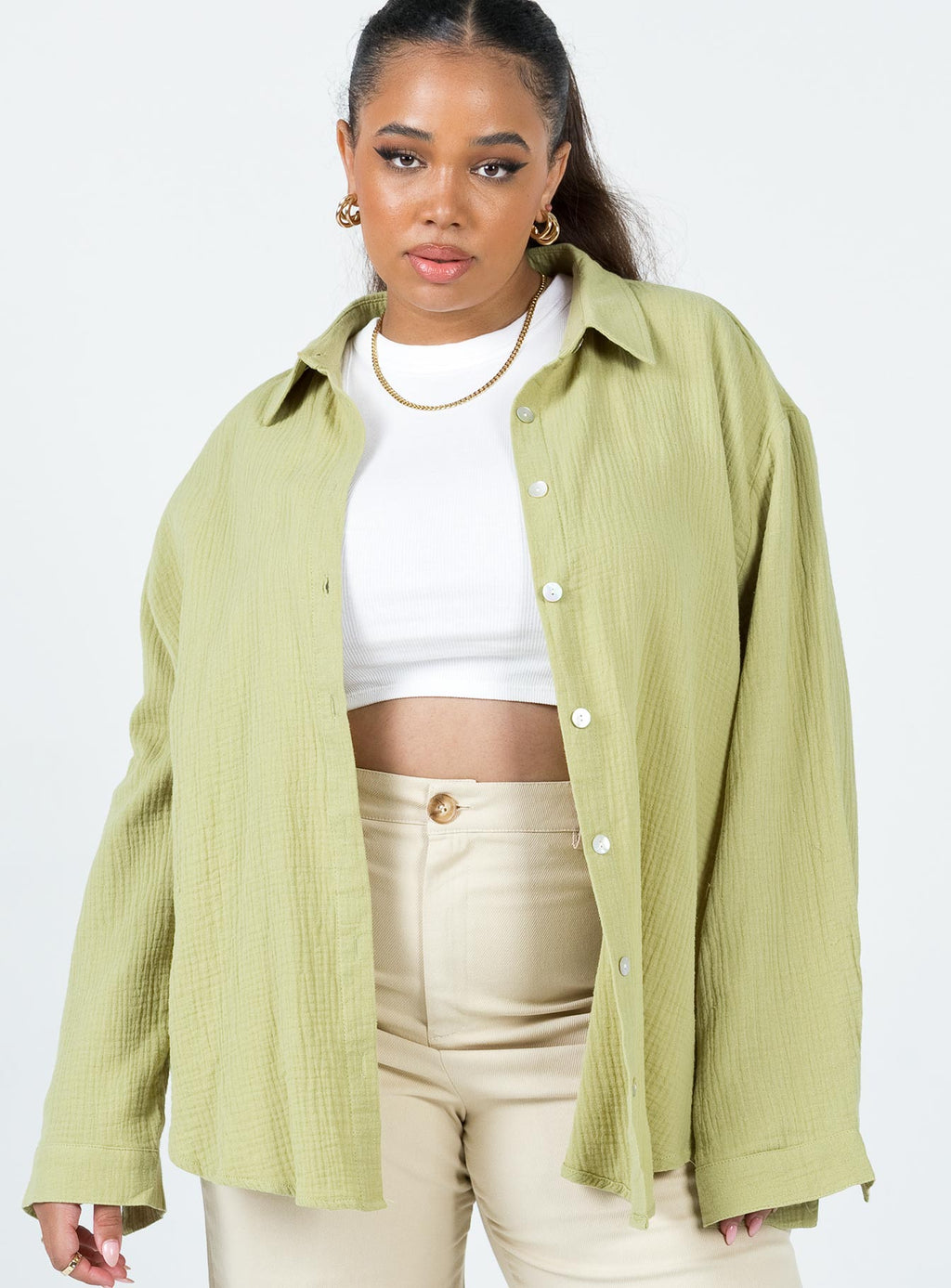 Mahalia Shirt Green Curve