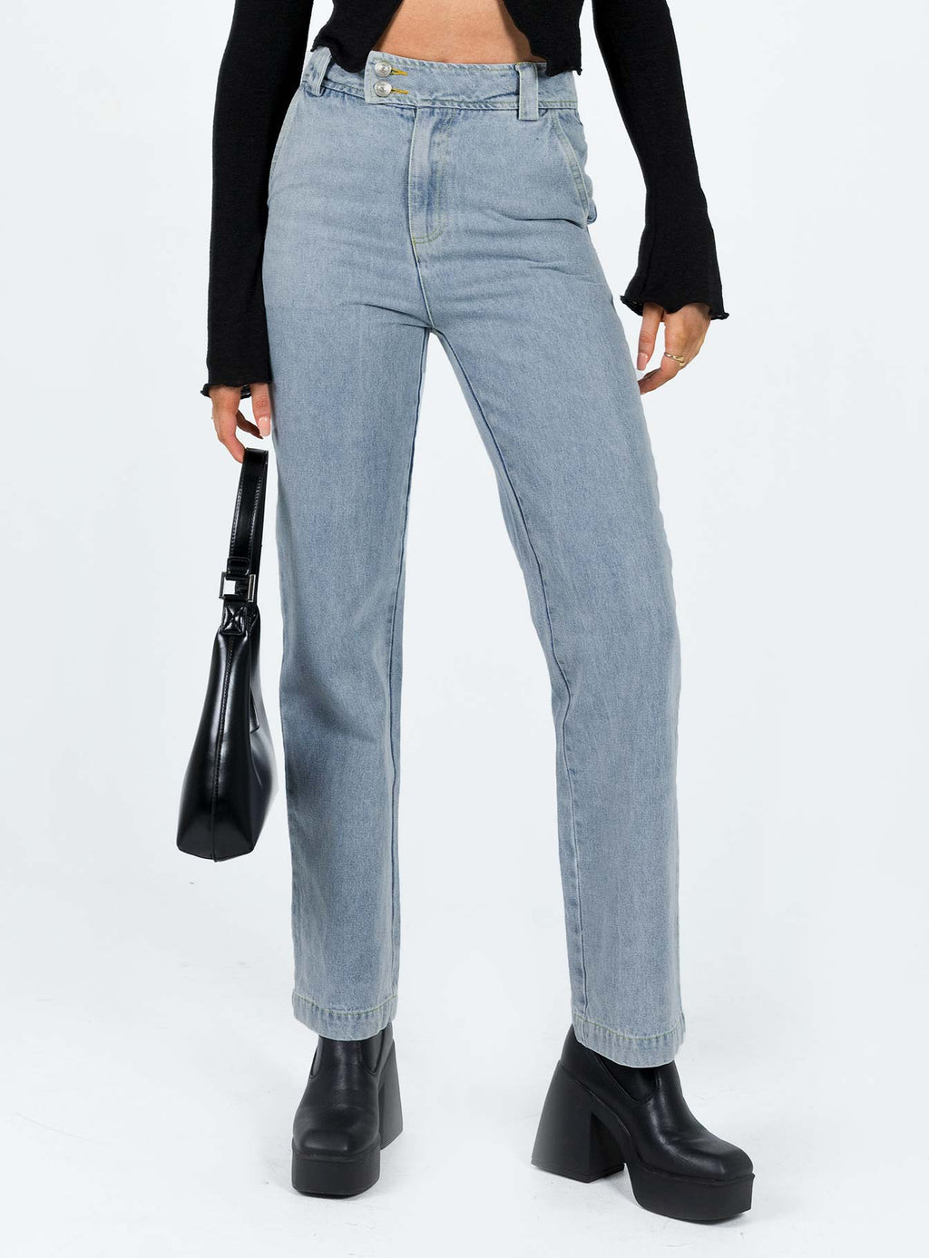 Ikena Straight Leg Jeans Light Wash Denim