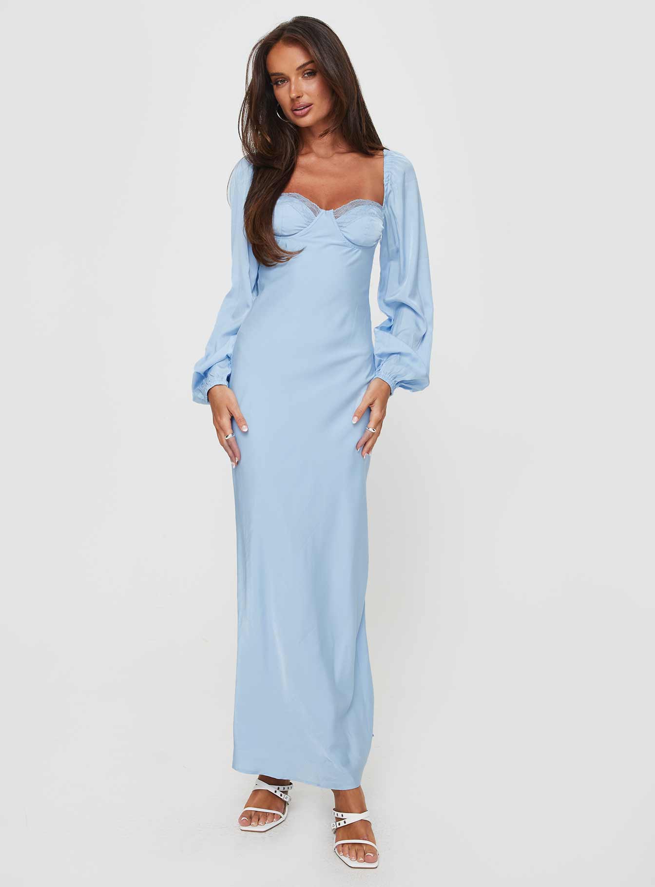 Hazel Long Sleeve Maxi Dress Blue