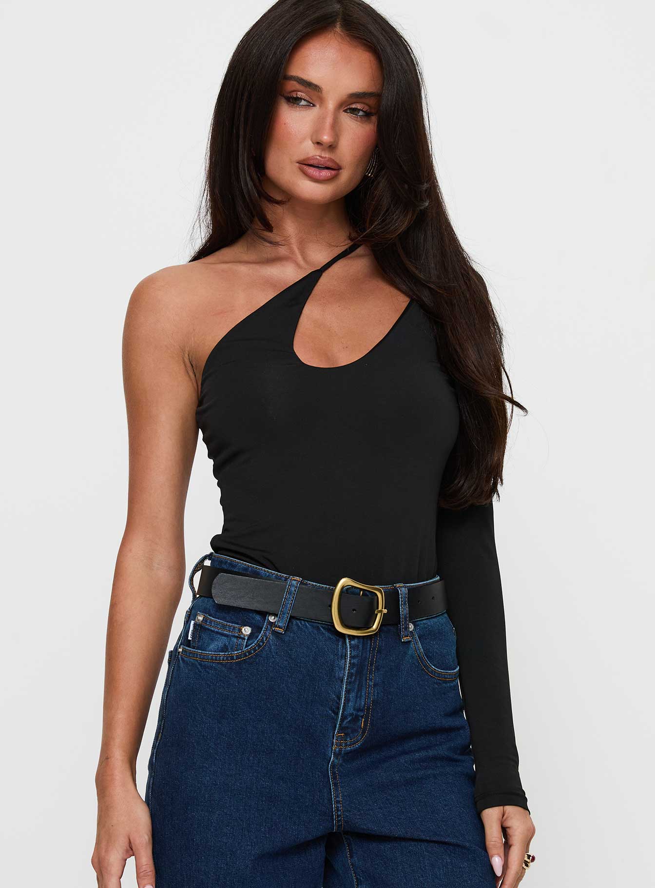 Play Pretend One Sleeve Bodysuit Black