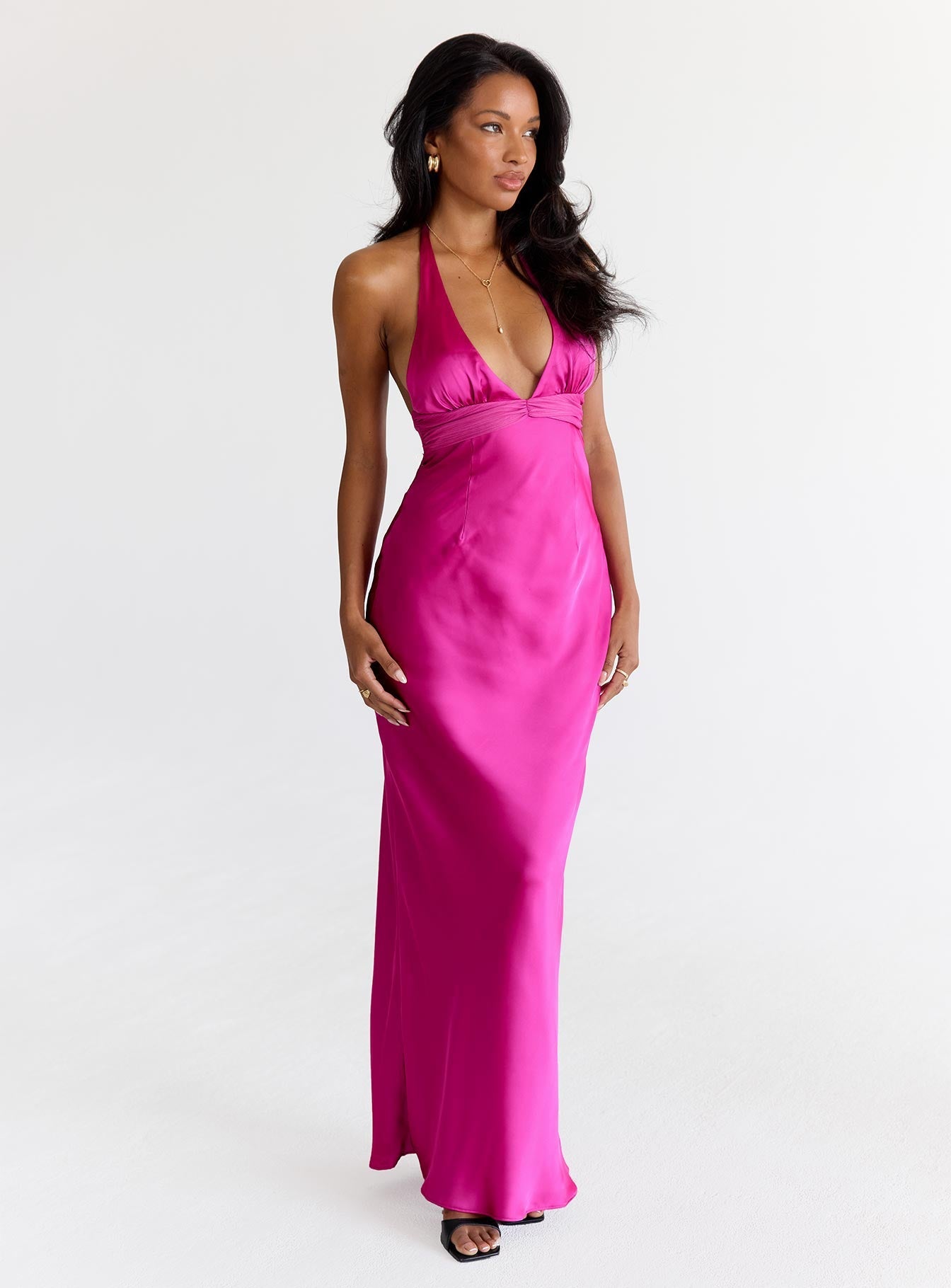 Odyssa Halter Maxi Dress Magenta