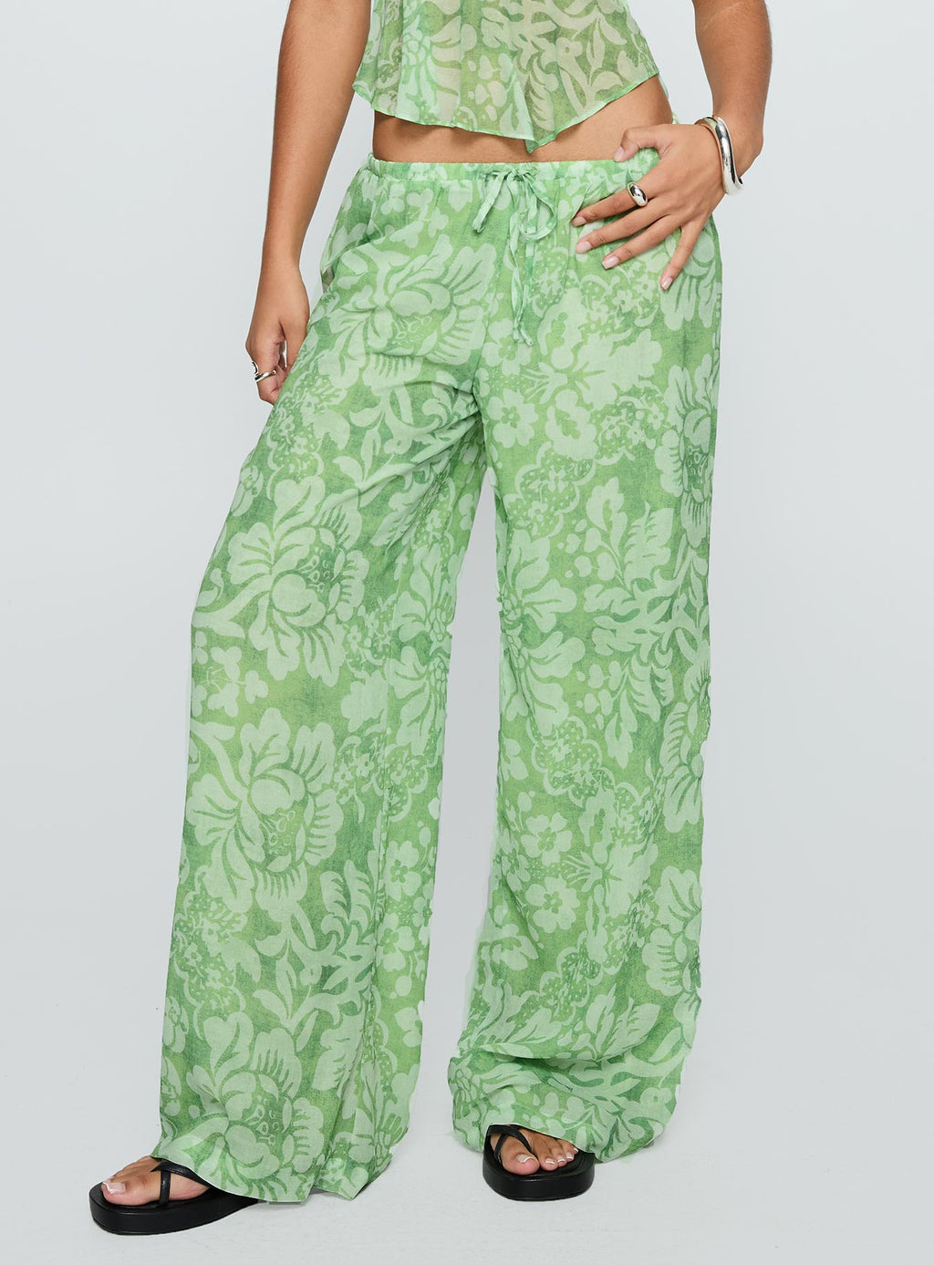 Finesse Pants Green Floral