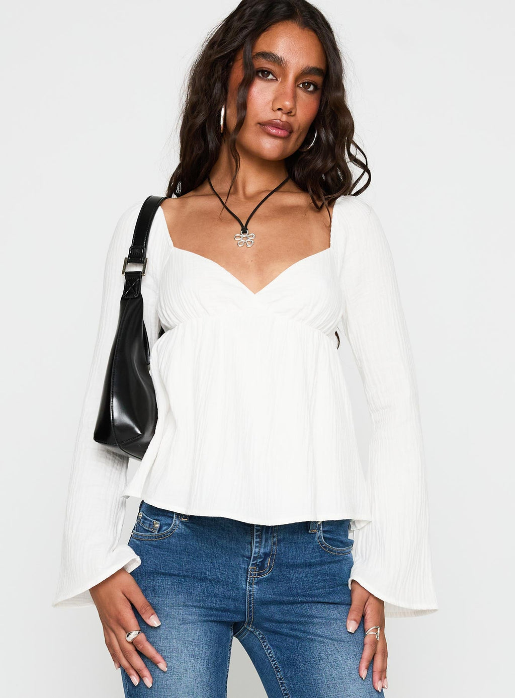 Khalea Long Sleeve Top White