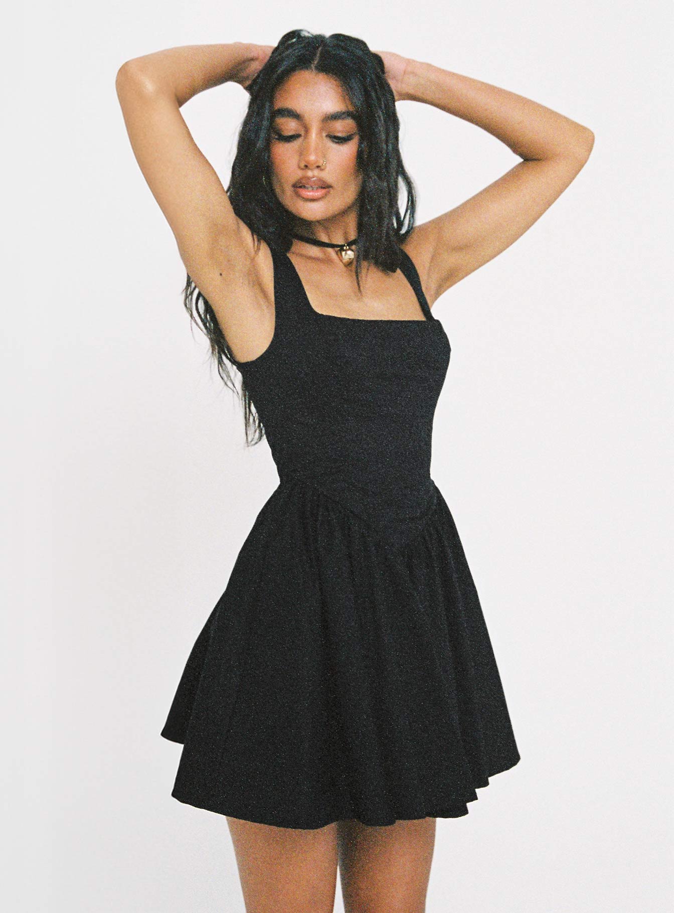 Straplie Mini Dress Black