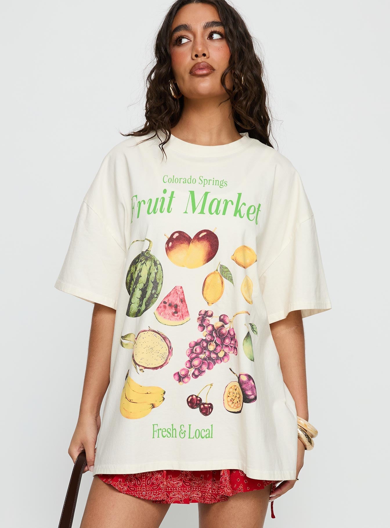 Colorado Springs Market Oversized Graphic Tee Cream