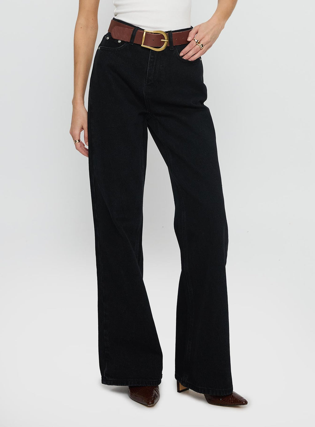 Maple Flare Jeans Washed Black