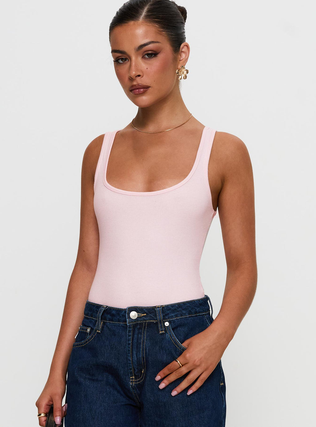 Baseline Rib Bodysuit Pink