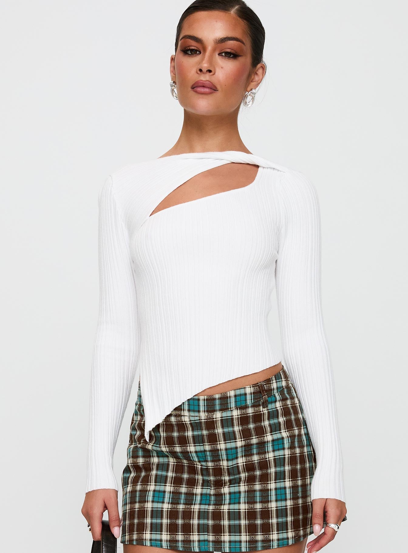 Ellara Long Sleeve Top White