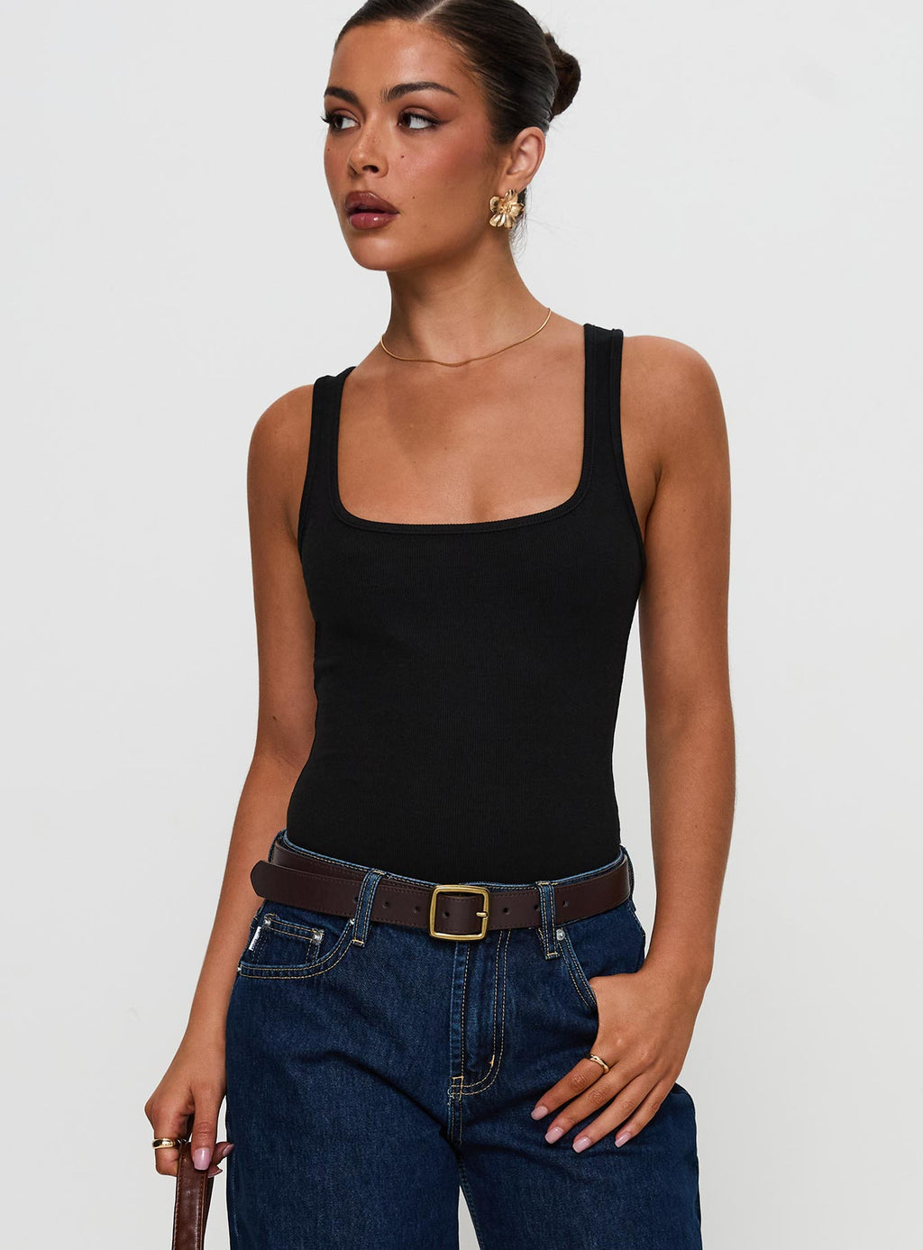 Baseline Rib Bodysuit Black