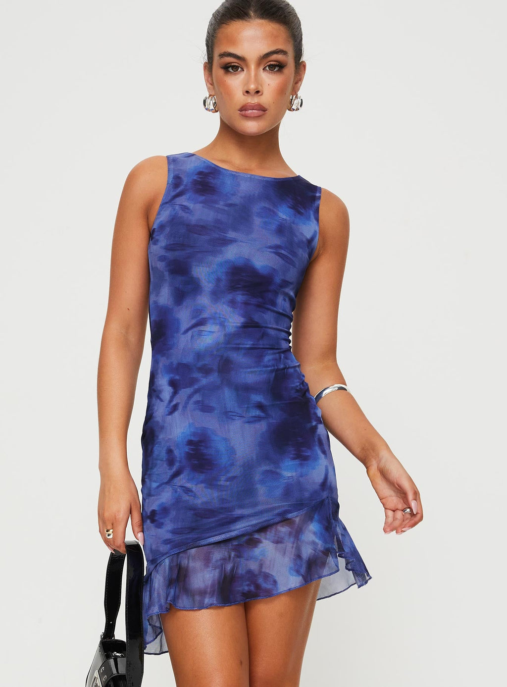 Molita Ruffle Hem Dress Mini Dress Navy