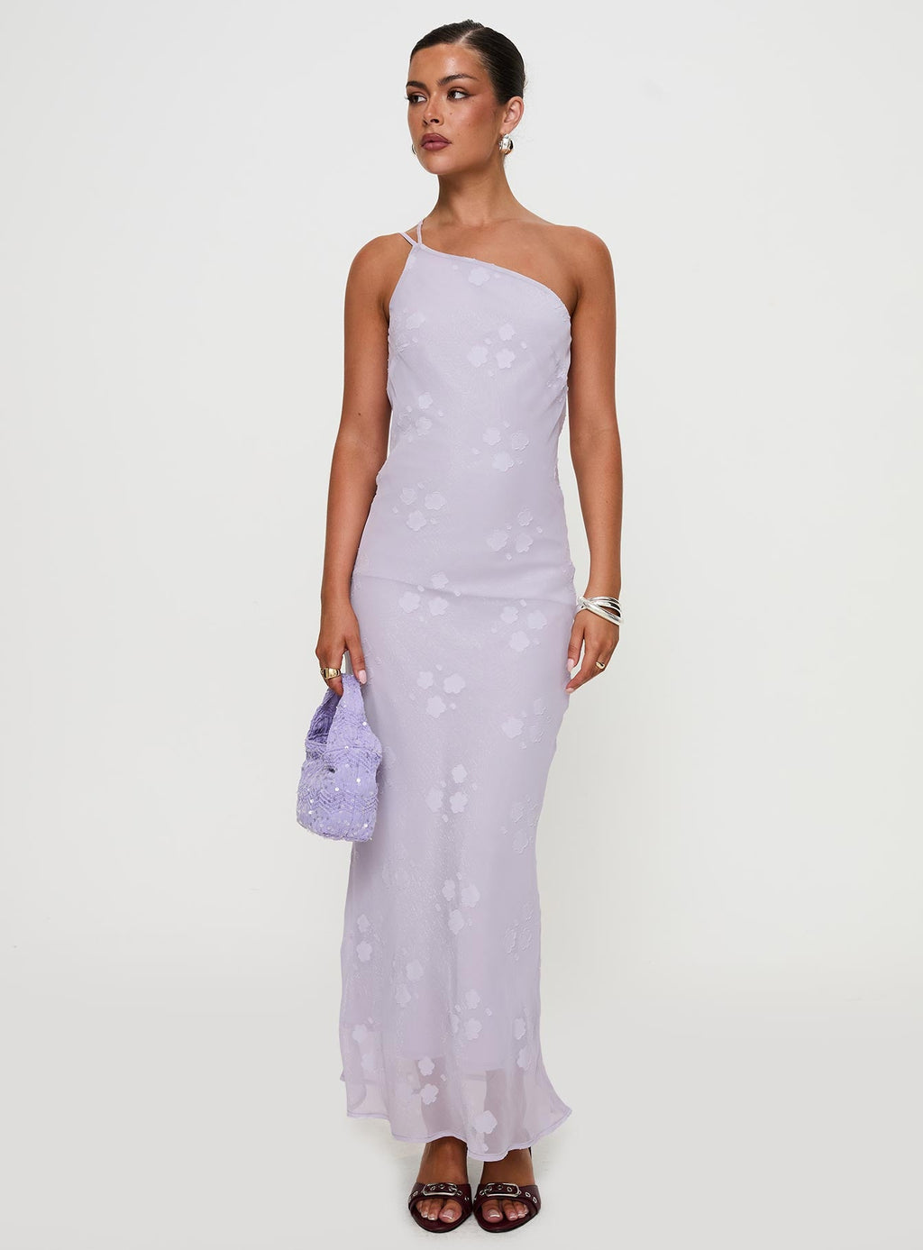 Jazmira One Shoulder Maxi Dress Lilac