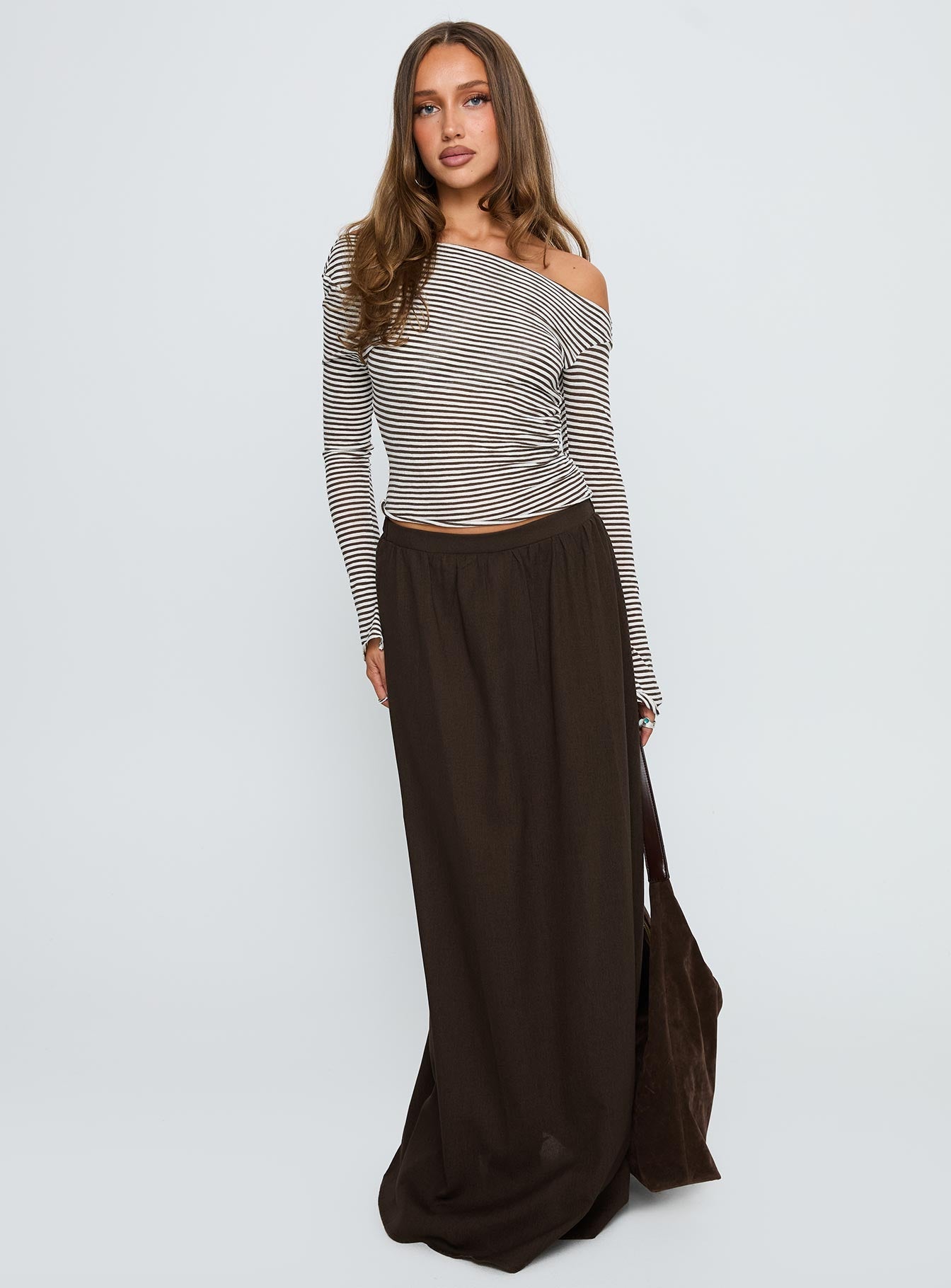 Hallee Maxi Skirt Brown