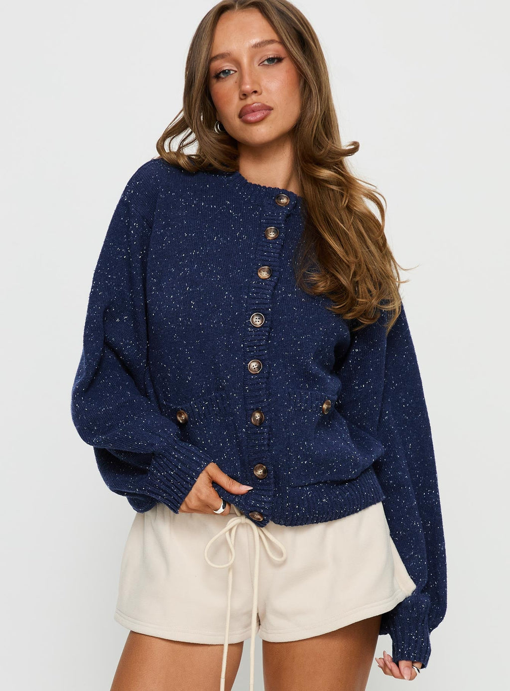 Dorah Boxy Cardigan Navy Blue