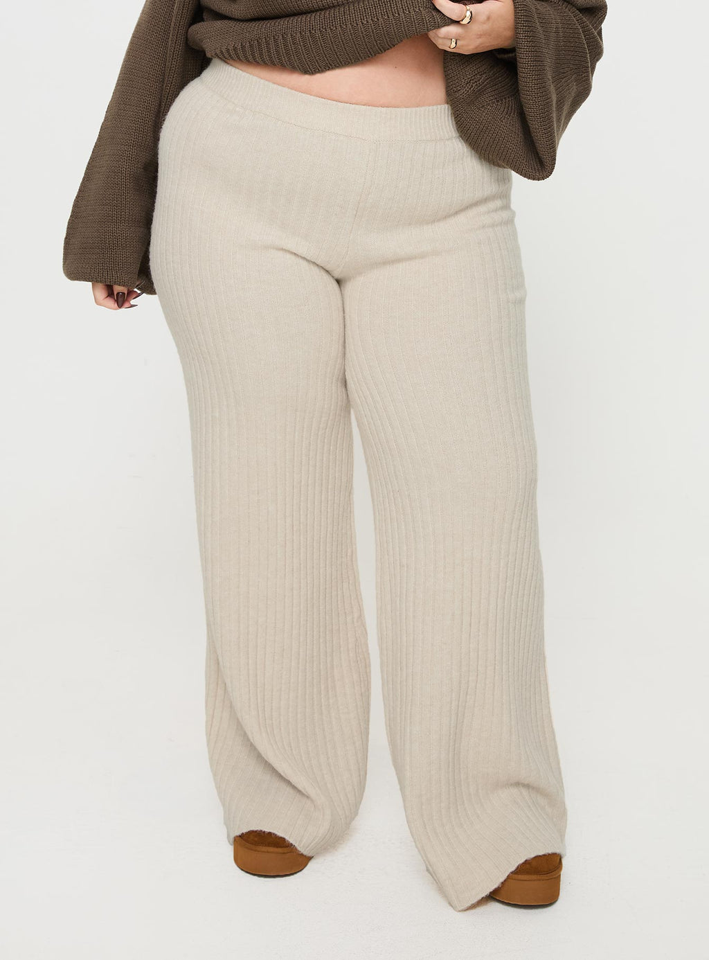 Montana Knit Pants Cream Curve