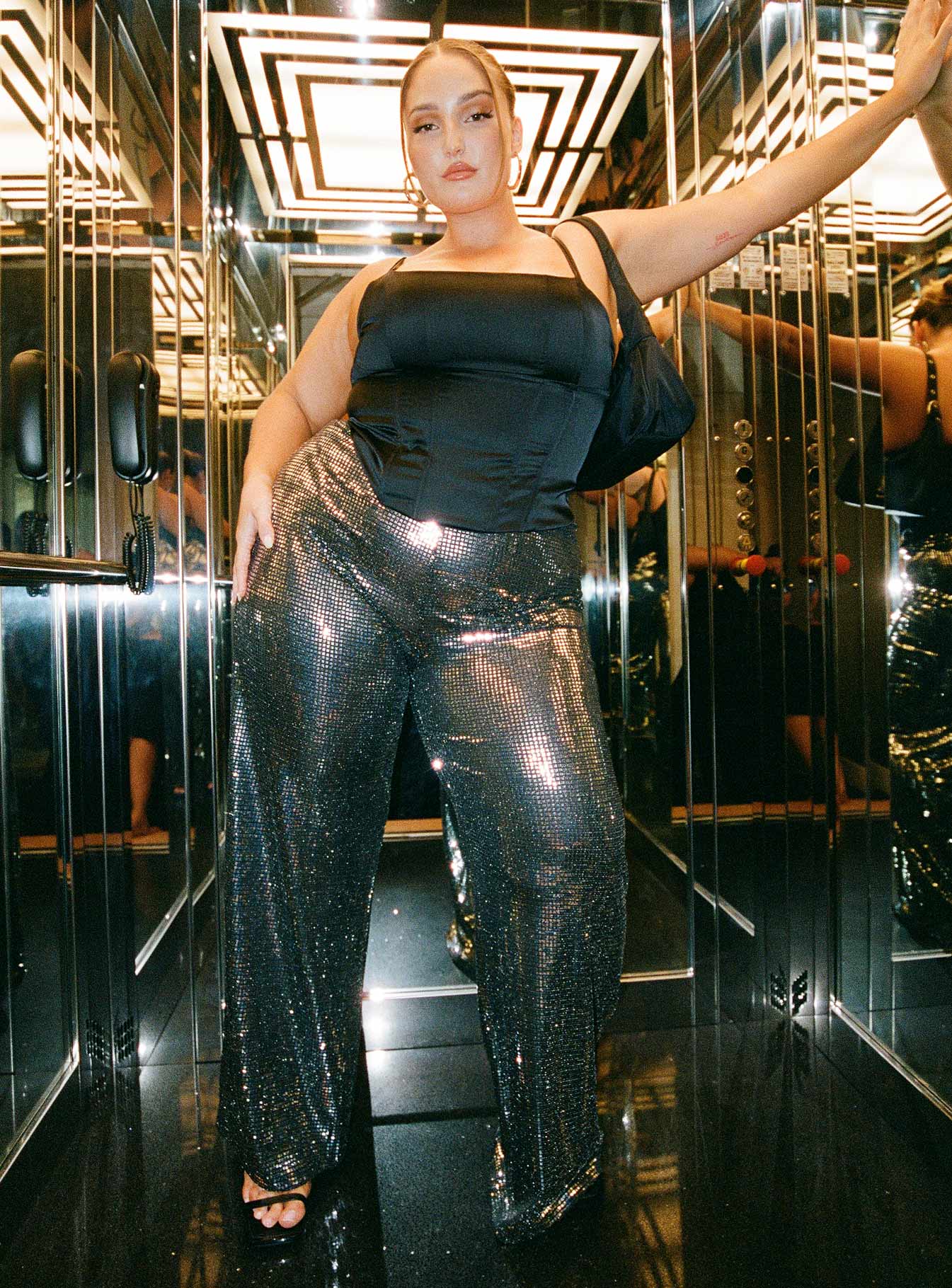 Nemara Pants Black / Silver Curve