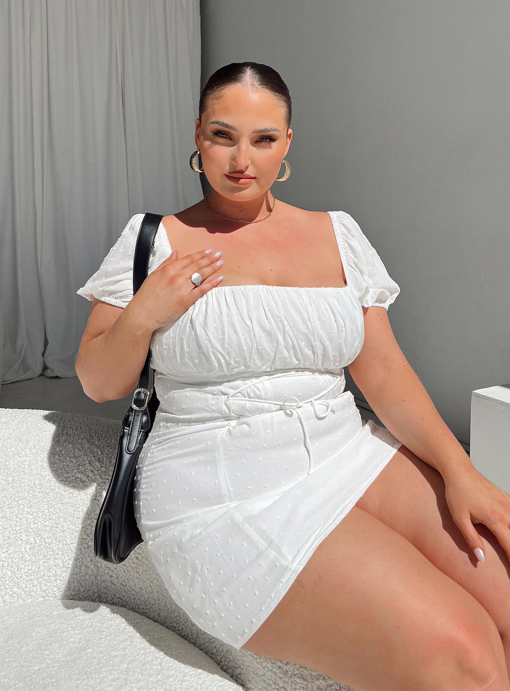 Fauci Mini Dress White Curve