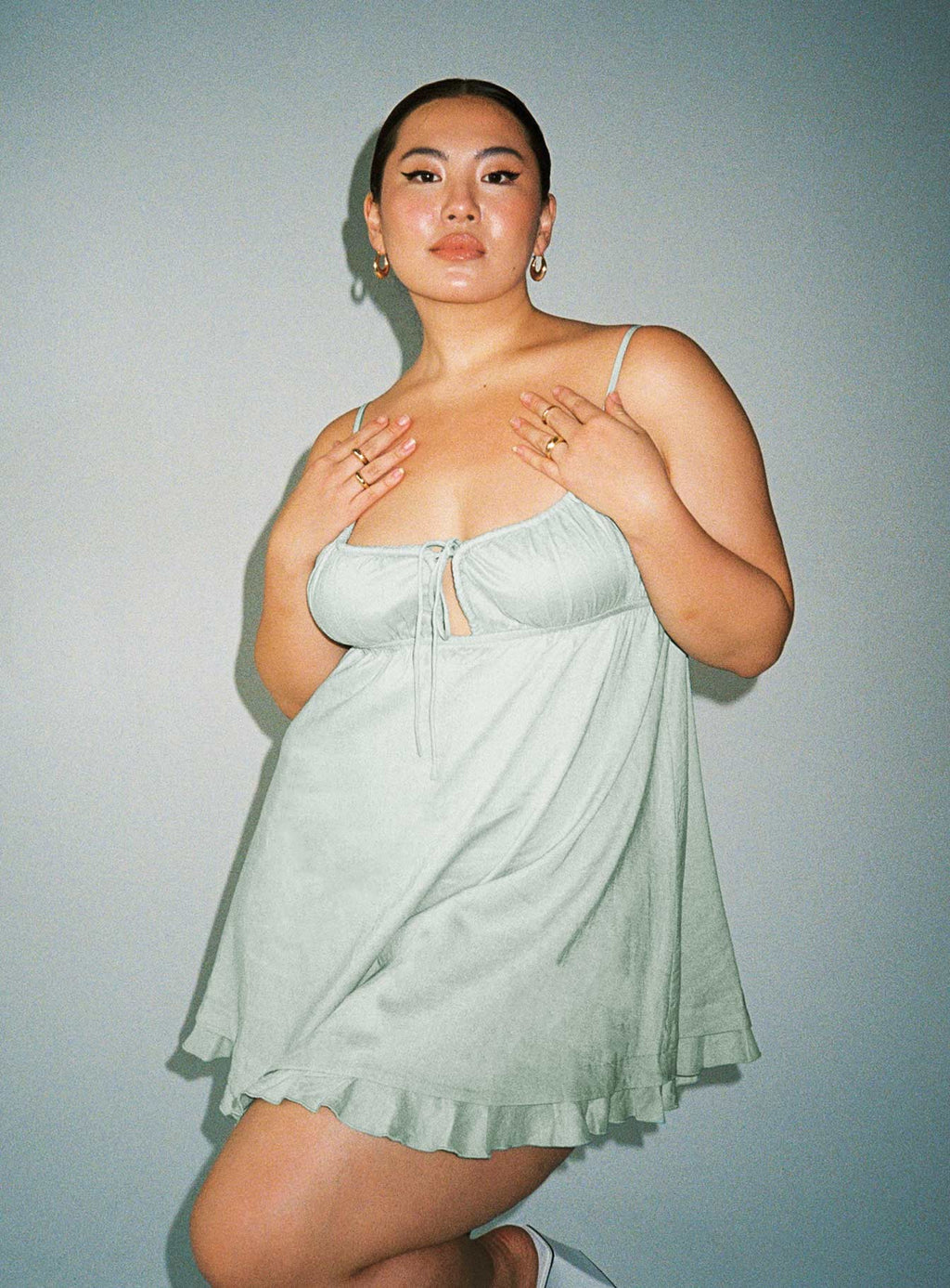 Empress Of Love Mini Dress Sage Curve