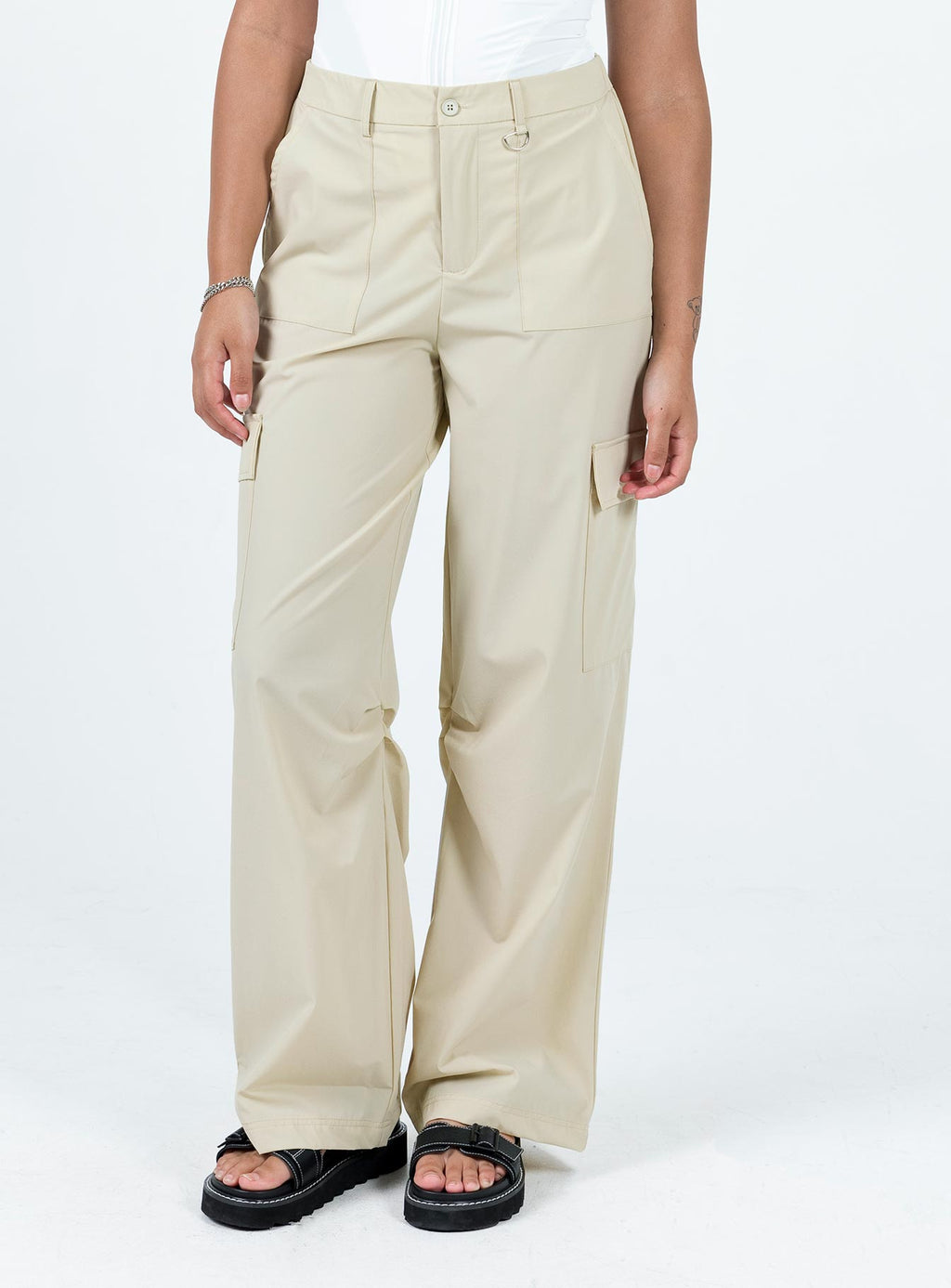 Pegley Nylon Cargo Pants Beige