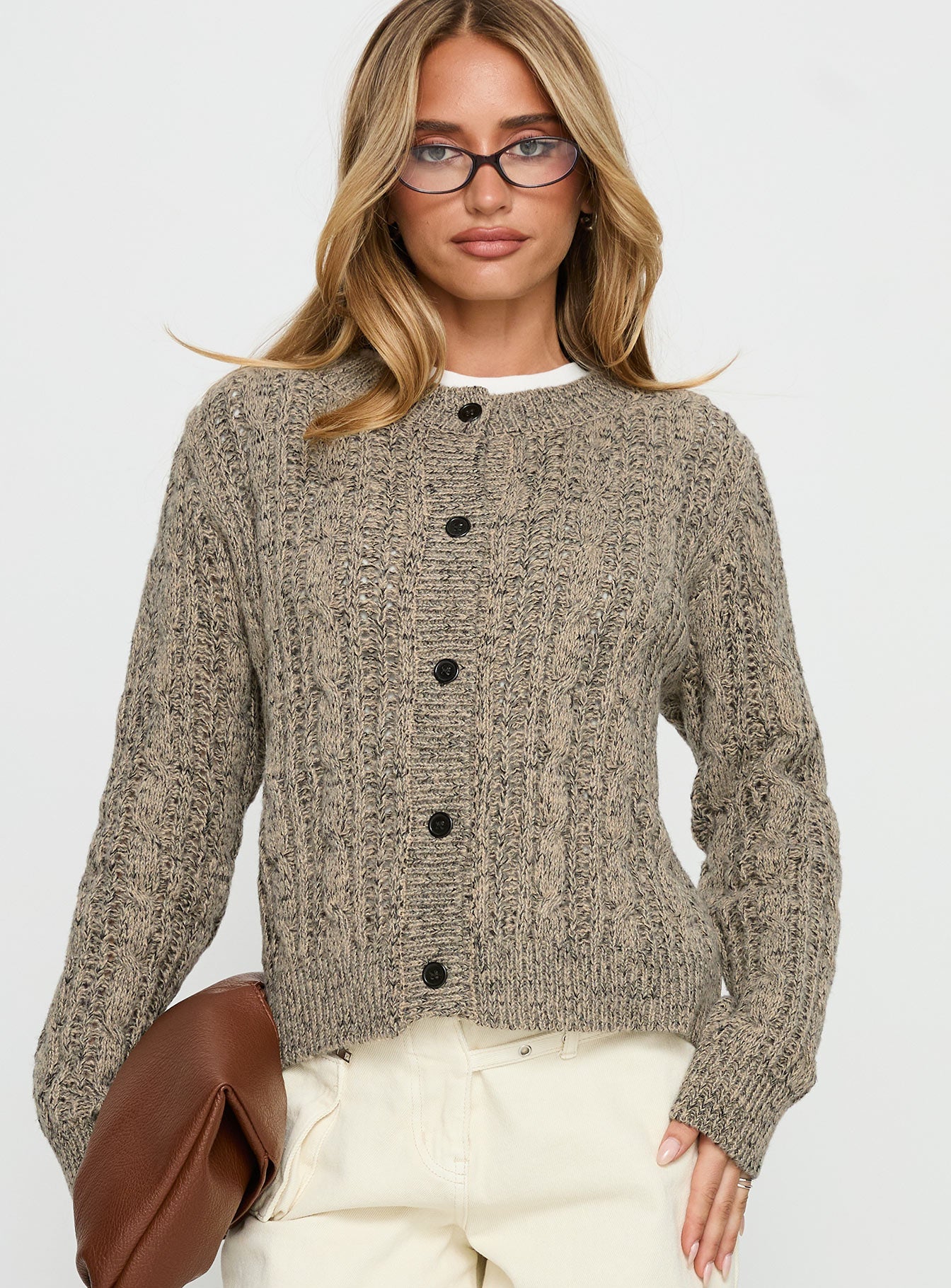 Kaytee Button Up Knit Cardigan Grey