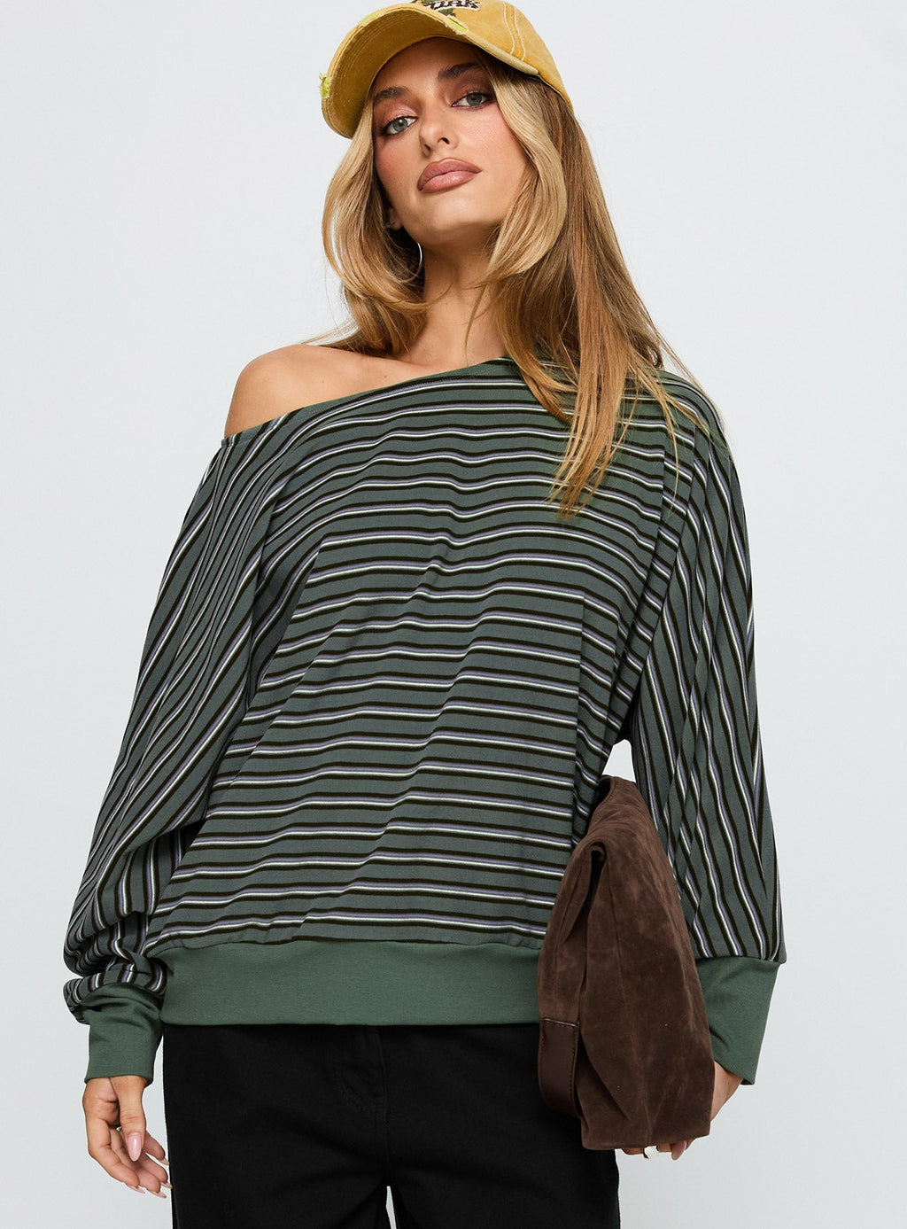 Zaylah Contrast Cuff Jumper Green
