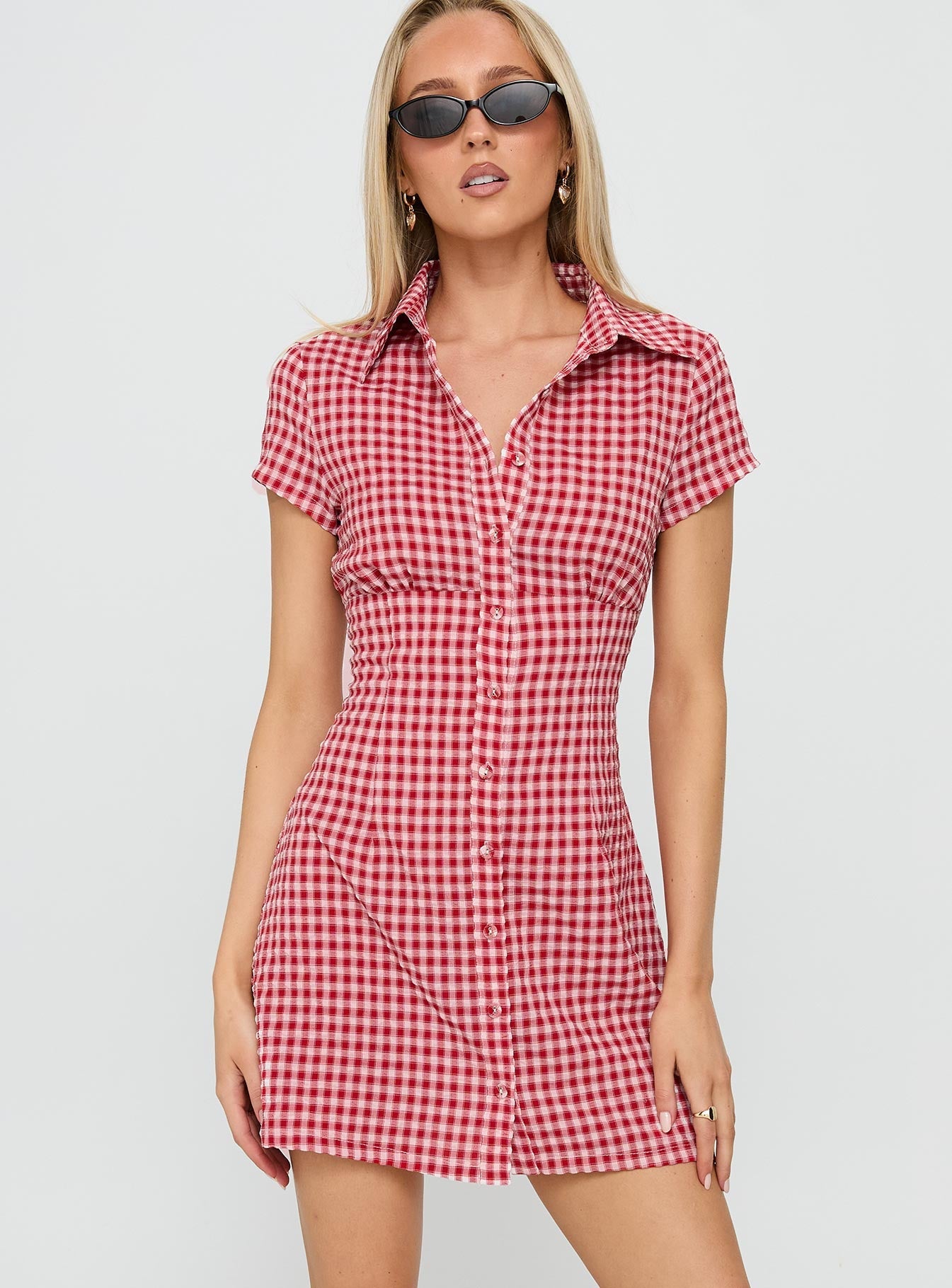 Motley Mini Dress Red Check